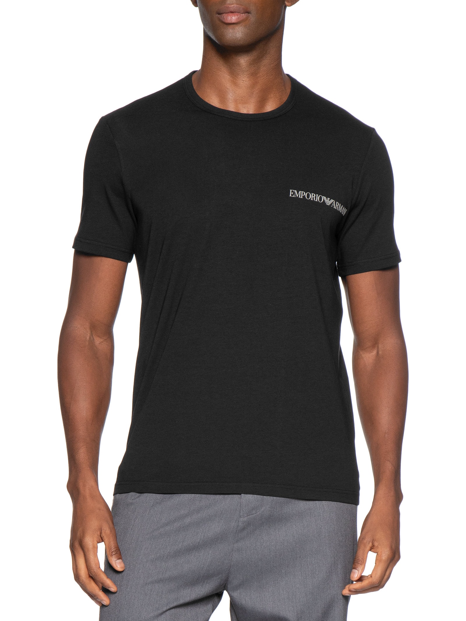 Kit 2 Camisetas Masculinas Pack Top– Preto Emporio Armani Bodywear