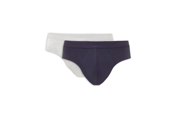 Kit 2 Cueca Slip Com Elástico – Cinza