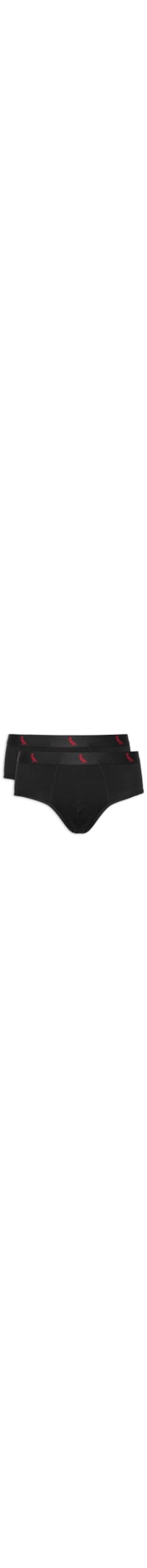 Kit 2 Cuecas Slip Básica Pack 2 Algodão - Preto