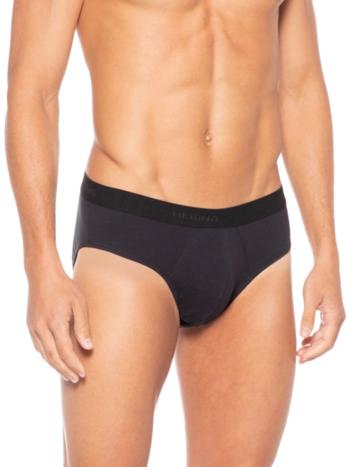 Kit 2 Cuecas Slip Com Elástico – Preta