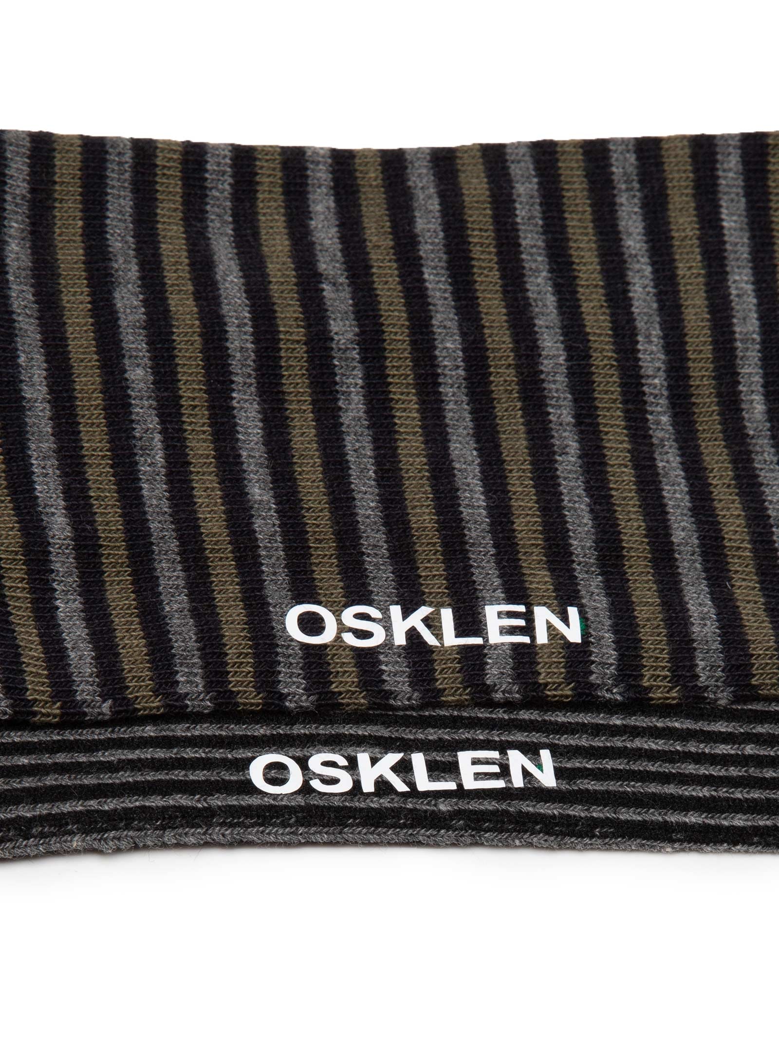 Kit 2 Meia Cano Médio Listras Finas Masculina – Preto Osklen