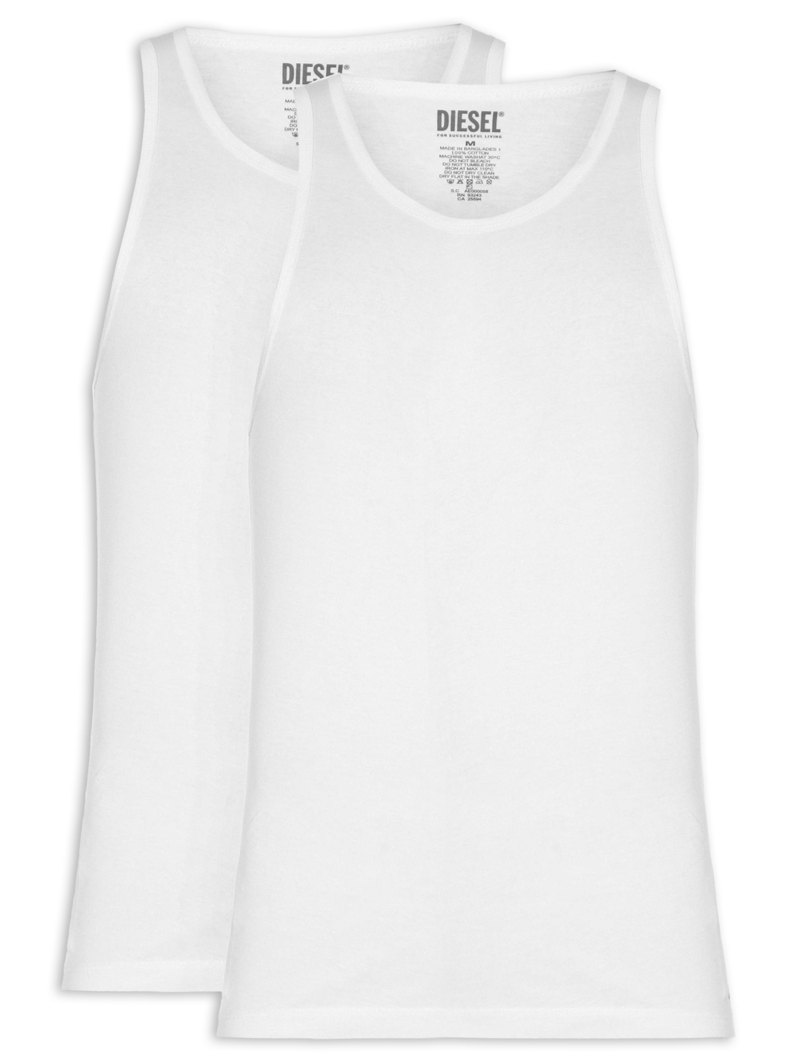 Kit 2 Regatas Masculinas Walty D-Box Branco Diesel