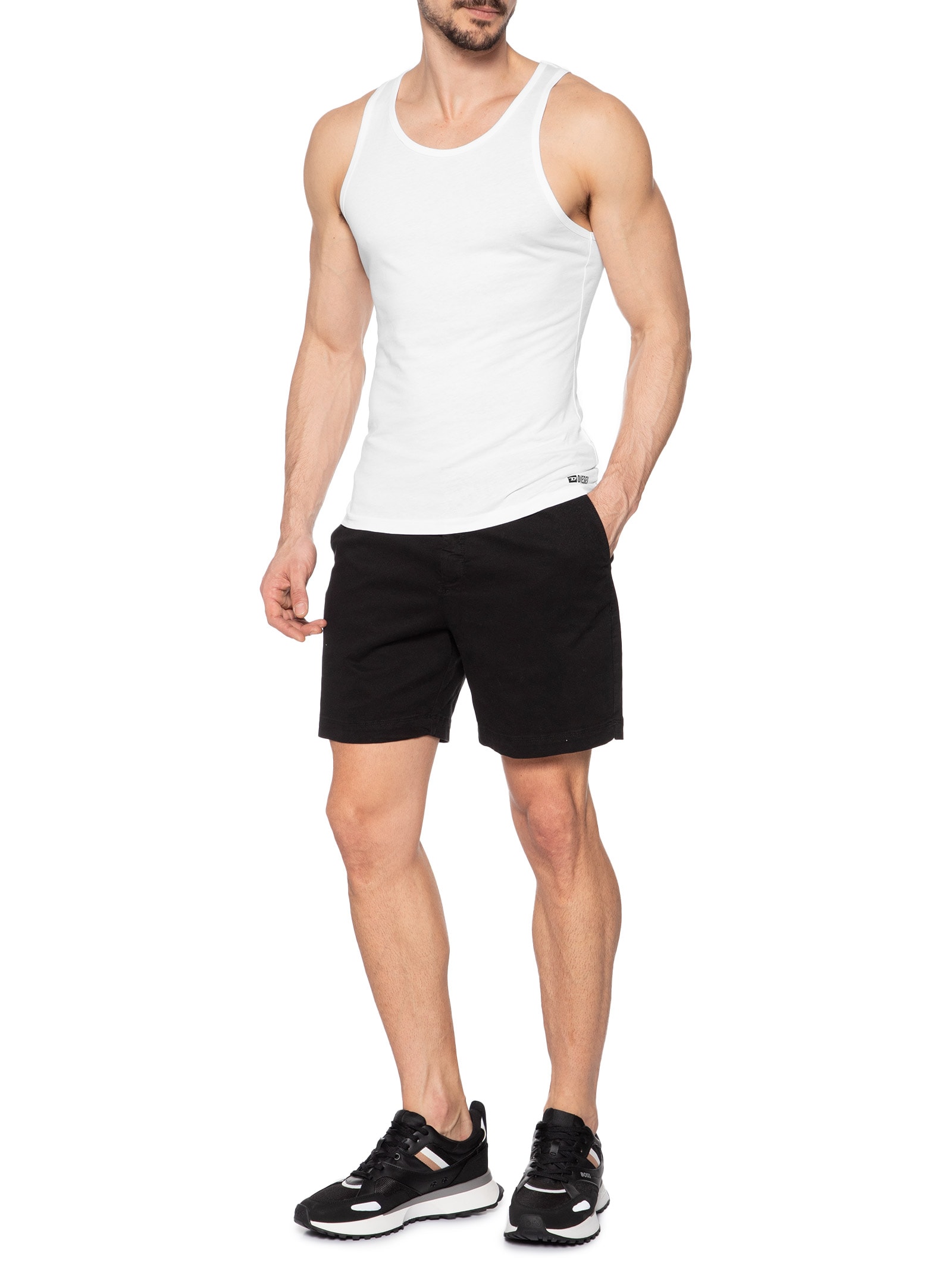 Kit 2 Regatas Masculinas Walty D-Box Branco Diesel