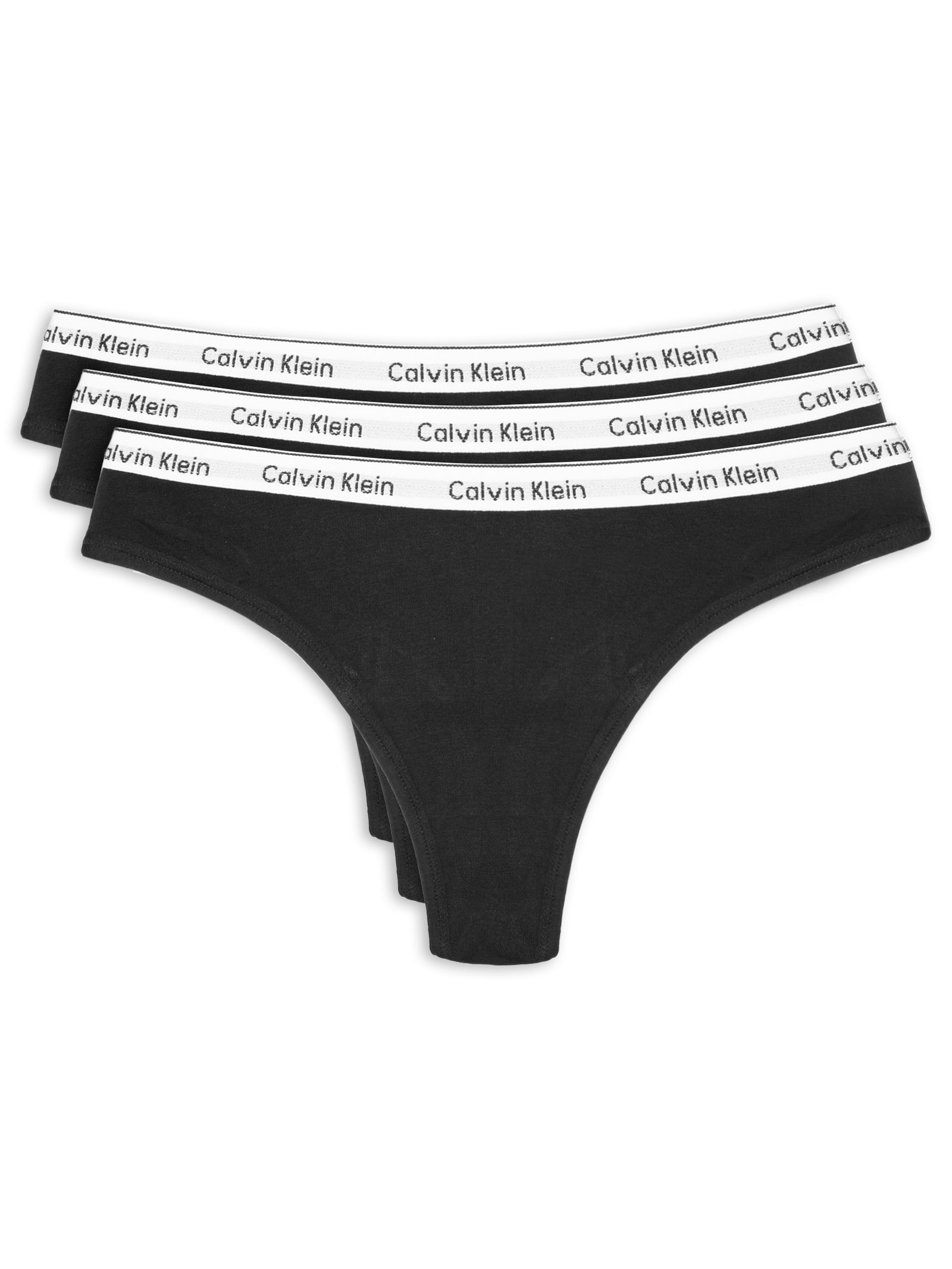 Kit 3 Calcinha Fio Dental Mini Modern Cotton Preto Calvin Klein Underwear