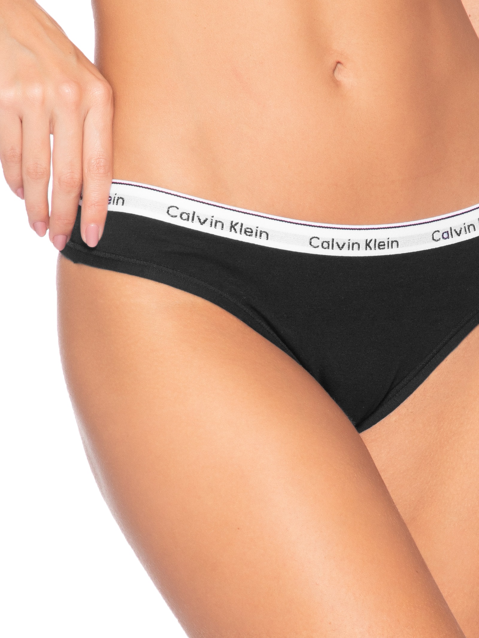 Kit 3 Calcinha Fio Dental Mini Modern Cotton Preto Calvin Klein Underwear