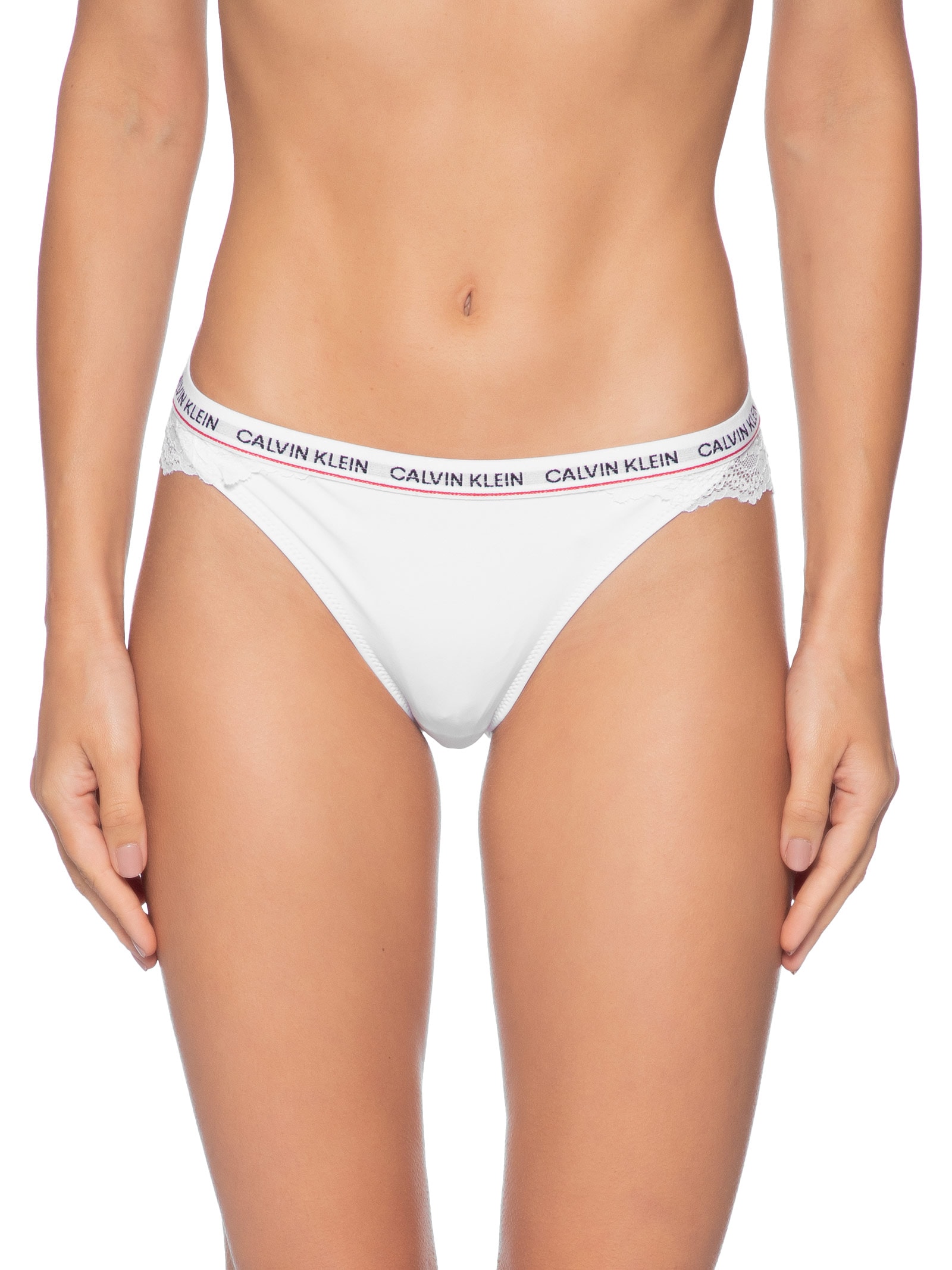 Kit 3 Calcinhas Fio em Renda e Micro – Branco Calvin Klein Underwear
