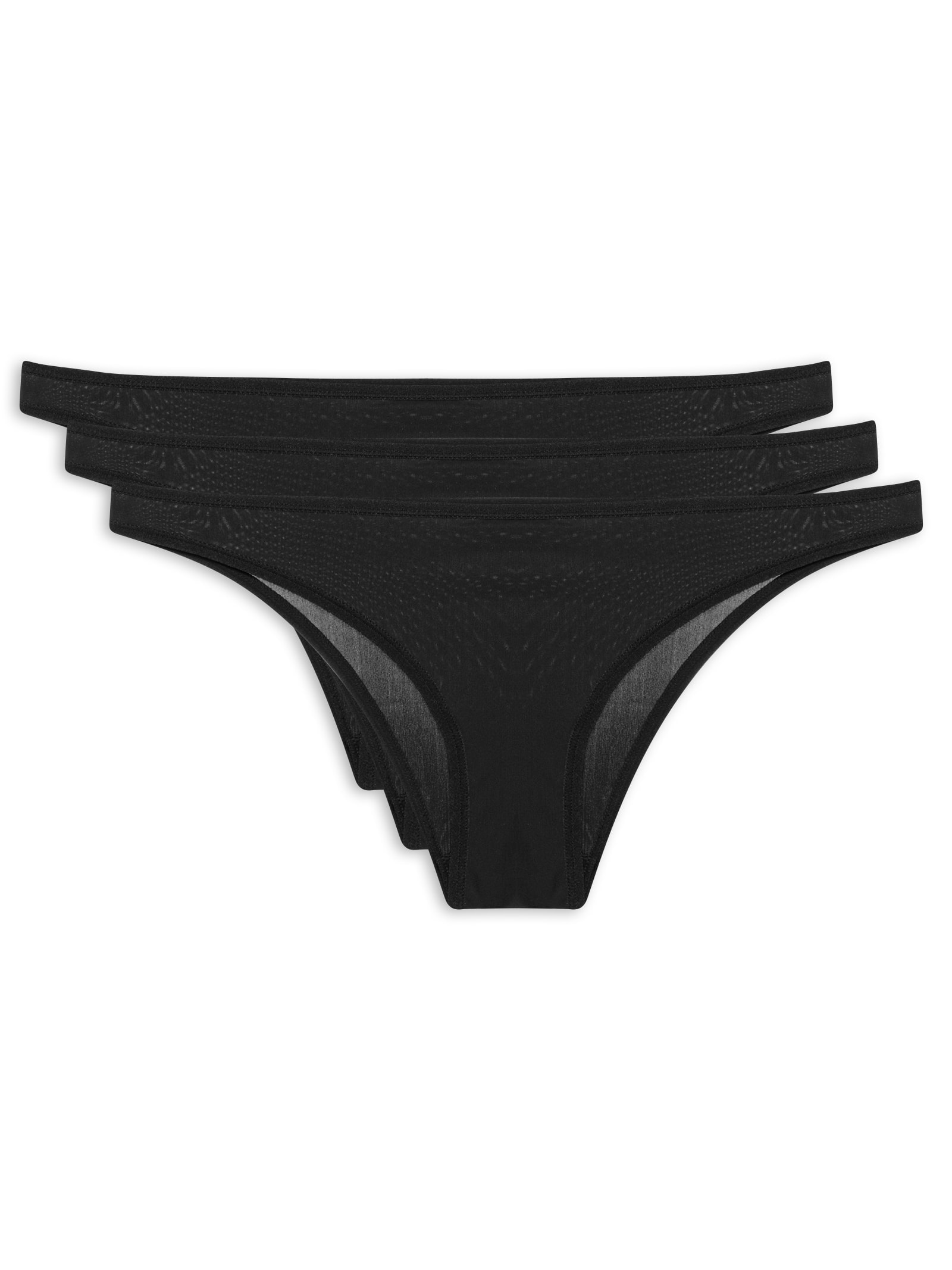 Kit 3 Calcinhas Tanga – Preto Valisere