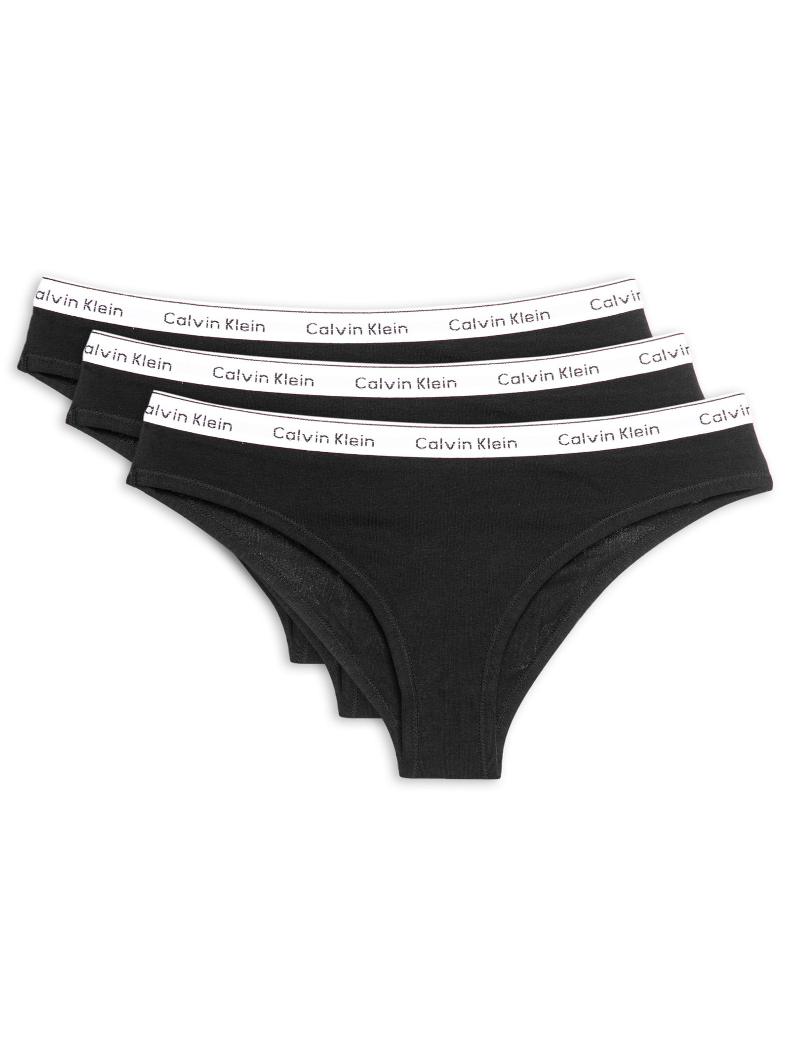 Kit 3 Calcinhas Tangas CK Mini Modern Cotton Preto Calvin Klein Underwear
