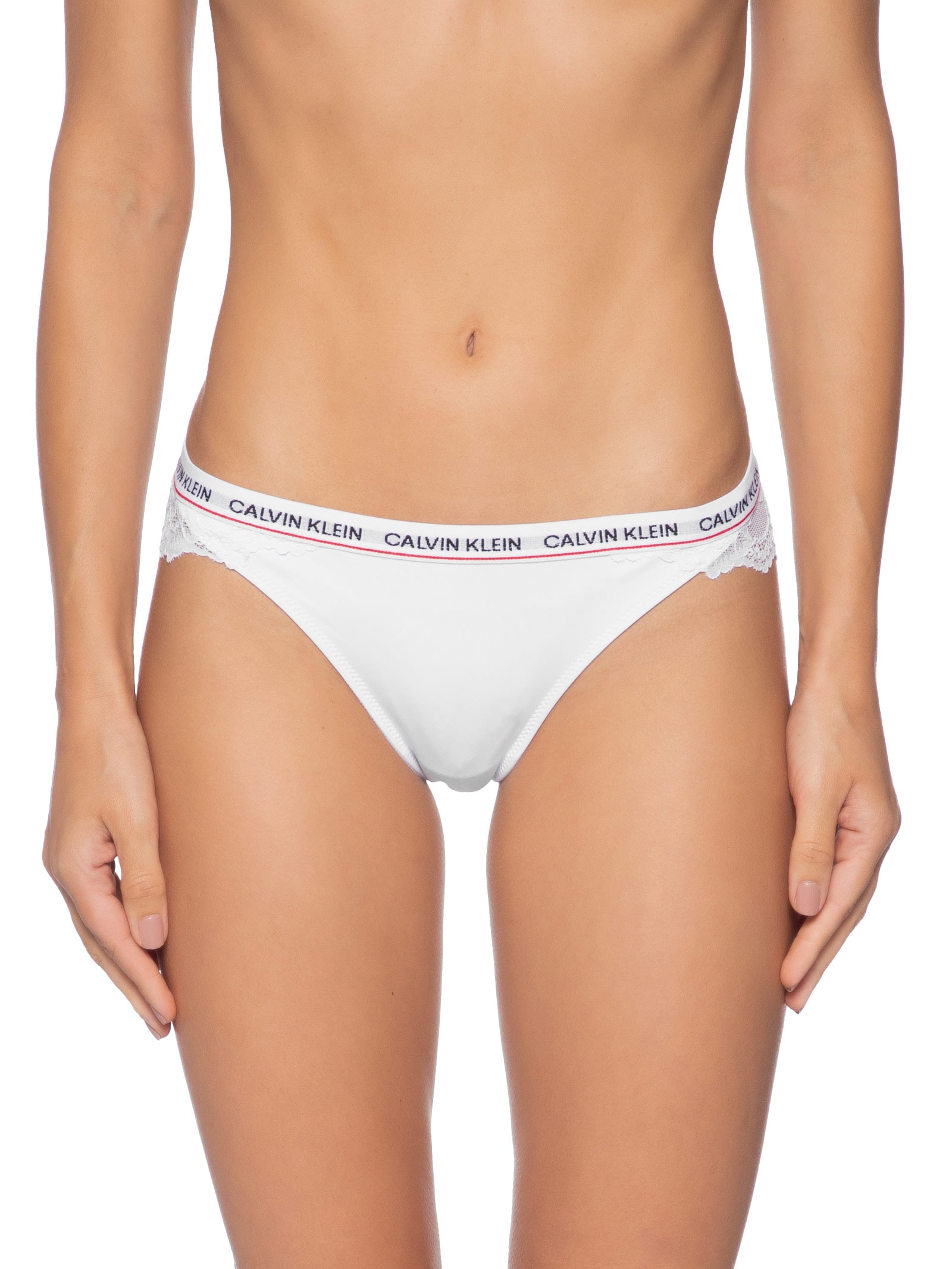 Kit 3 Calcinhas Tangas Em Renda e Micro Branco Calvin Klein Underwear