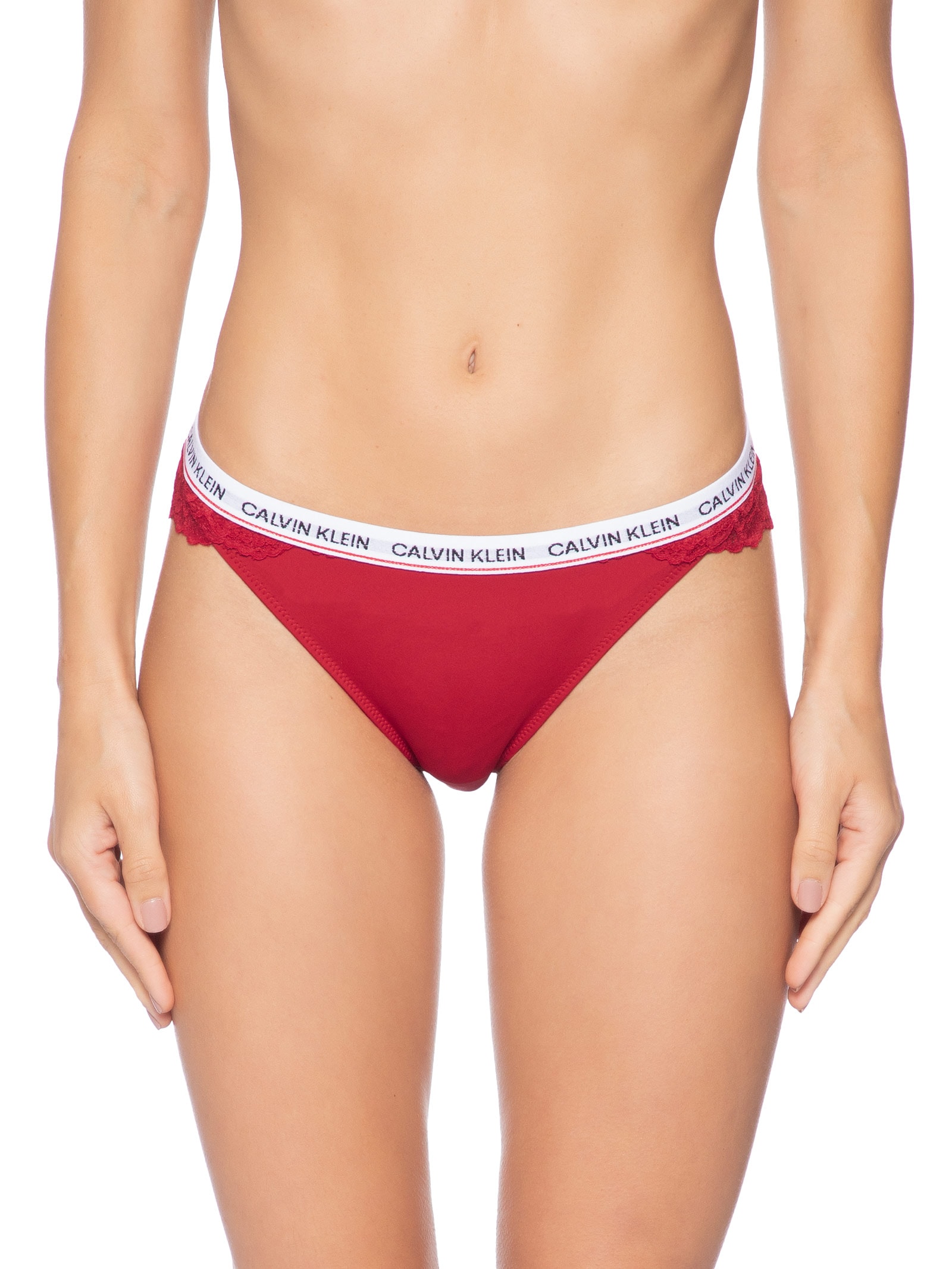 Kit 3 Calcinhas Tangas Em Renda e Micro Branco Calvin Klein Underwear