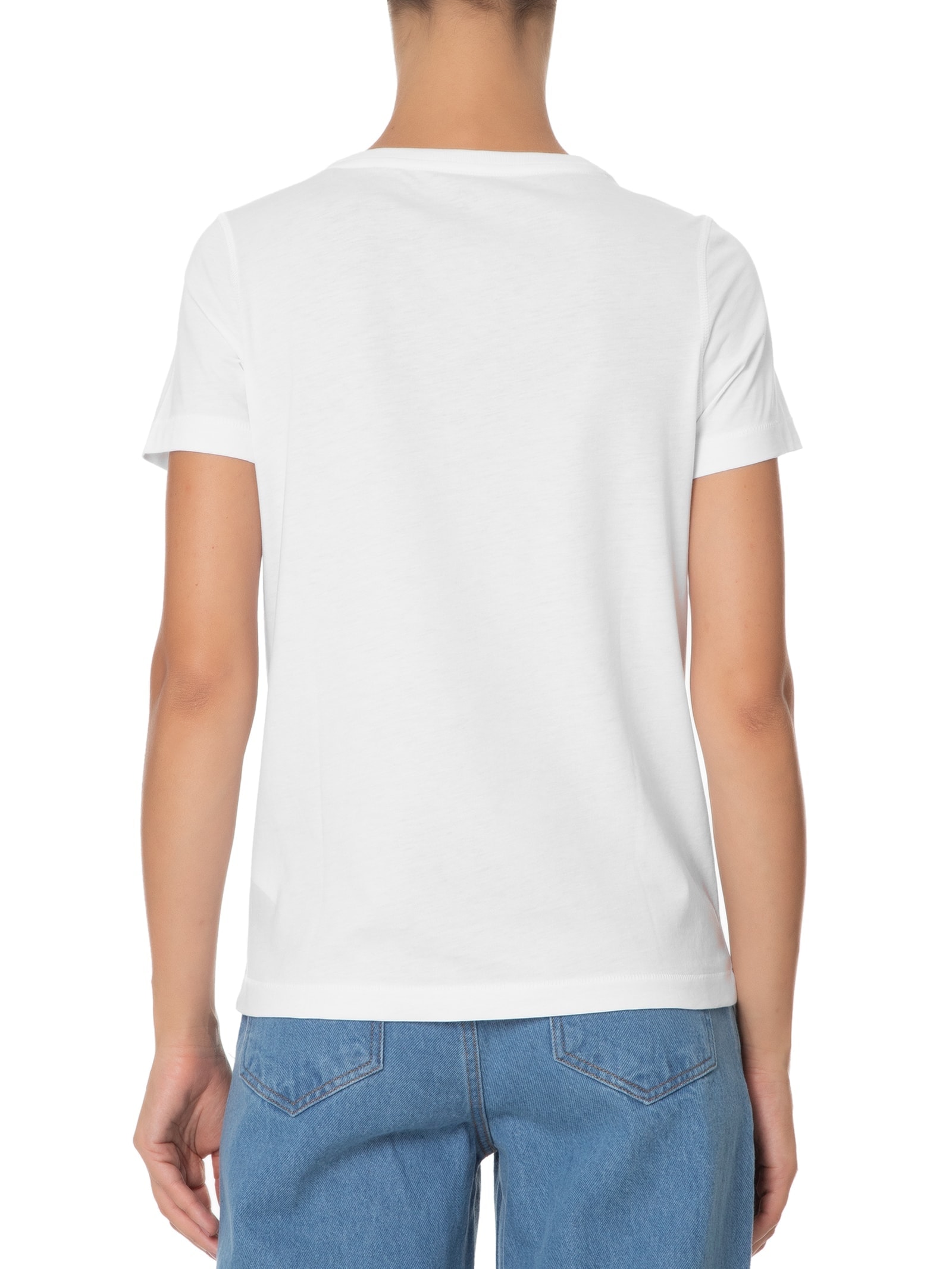 Kit 3 Camiseta Feminina Pima Gola V Branco '2Essential