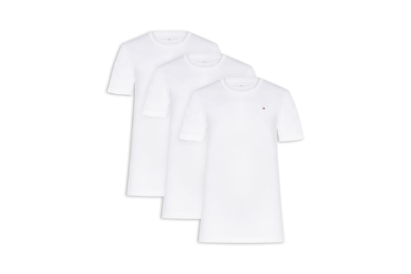 Kit 3 Camisetas Masculinas Básicas Em Algodão - Branco