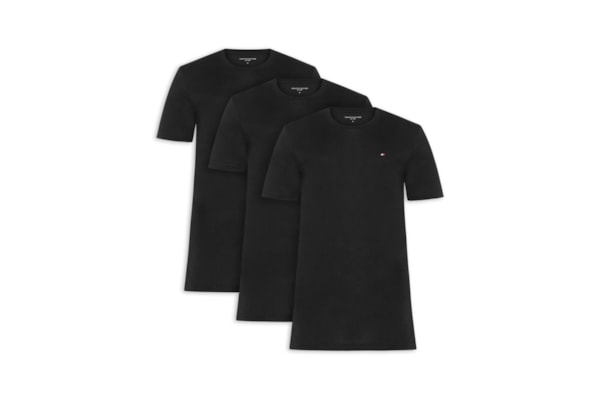 Kit 3 Camisetas Masculinas Básicas Em Algodão - Preto