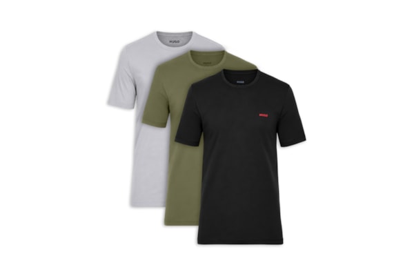 Kit 3 Camisetas Masculinas RN Triplet P - Cinza