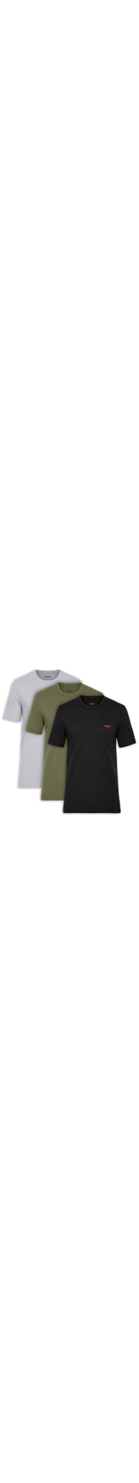 Kit 3 Camisetas Masculinas RN Triplet P - Cinza