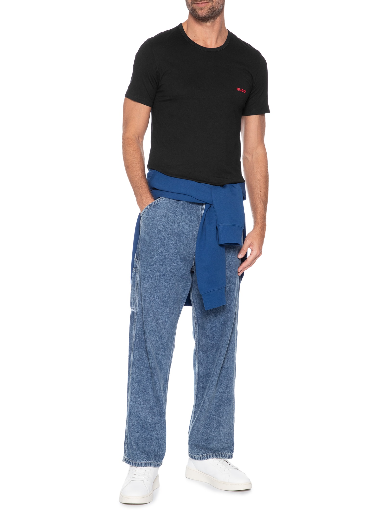 Kit 3 Camisetas Masculinas RN Triplet P Cinza Hugo