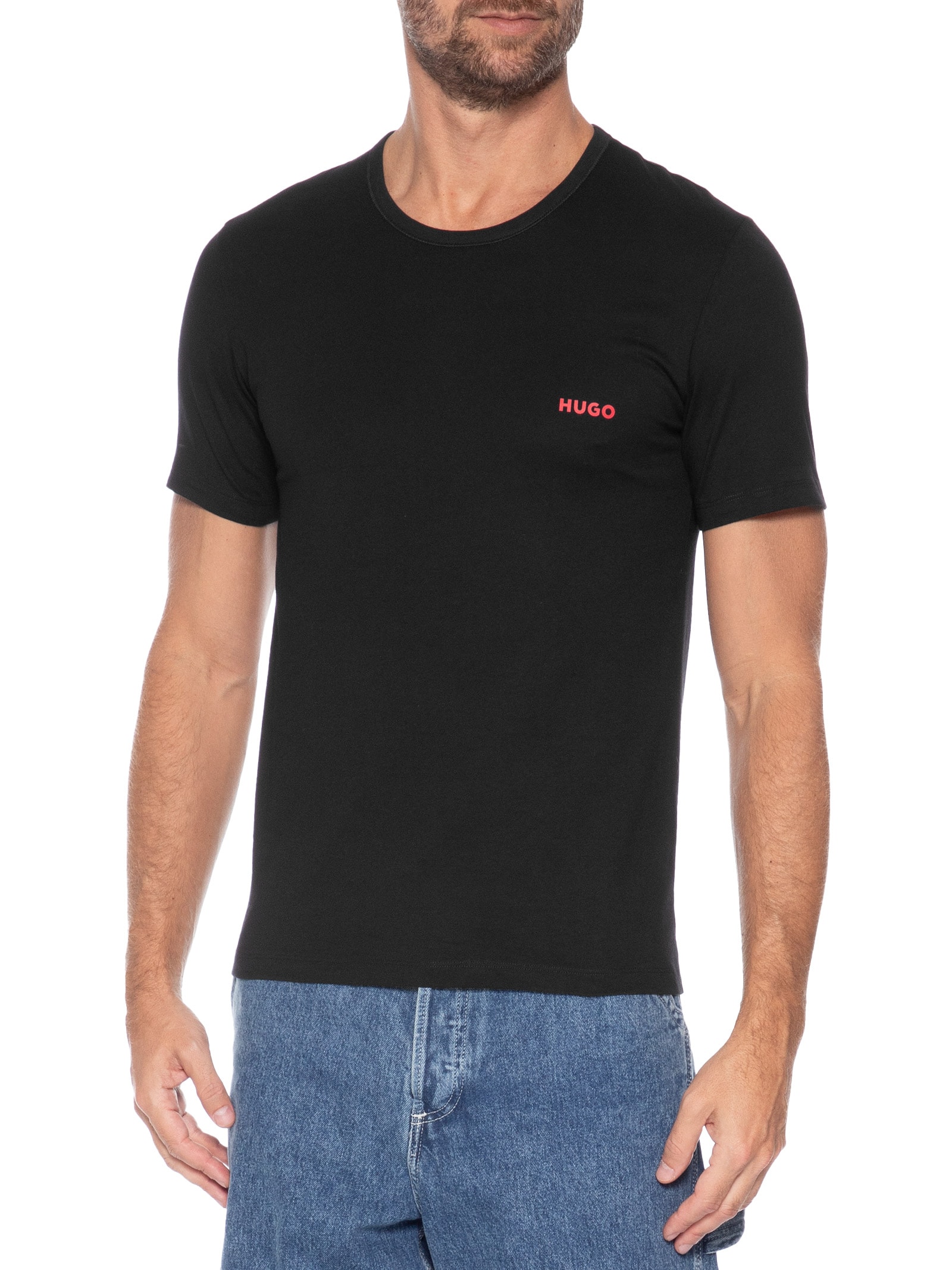 Kit 3 Camisetas Masculinas RN Triplet P Cinza Hugo