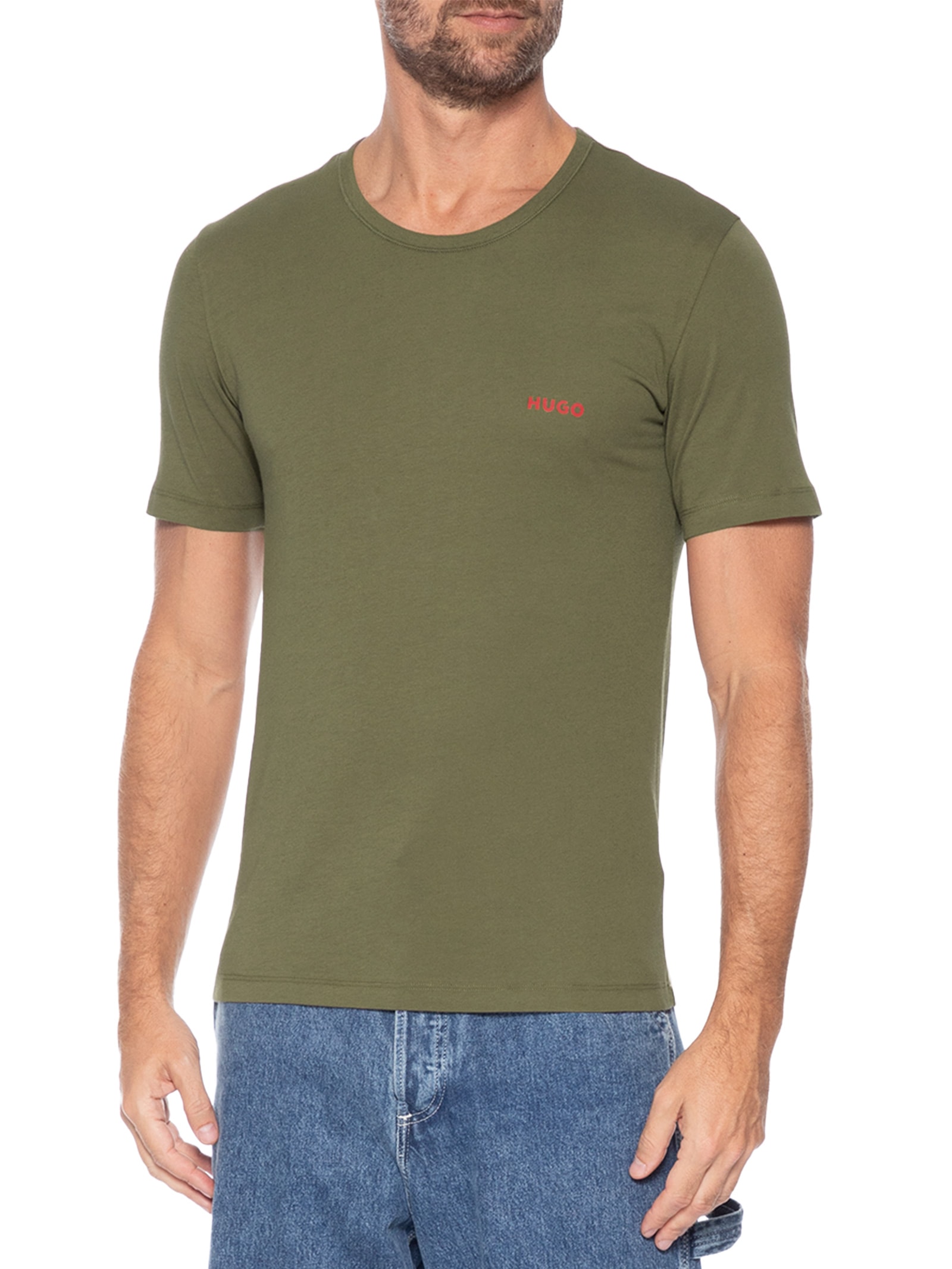 Kit 3 Camisetas Masculinas RN Triplet P Cinza Hugo