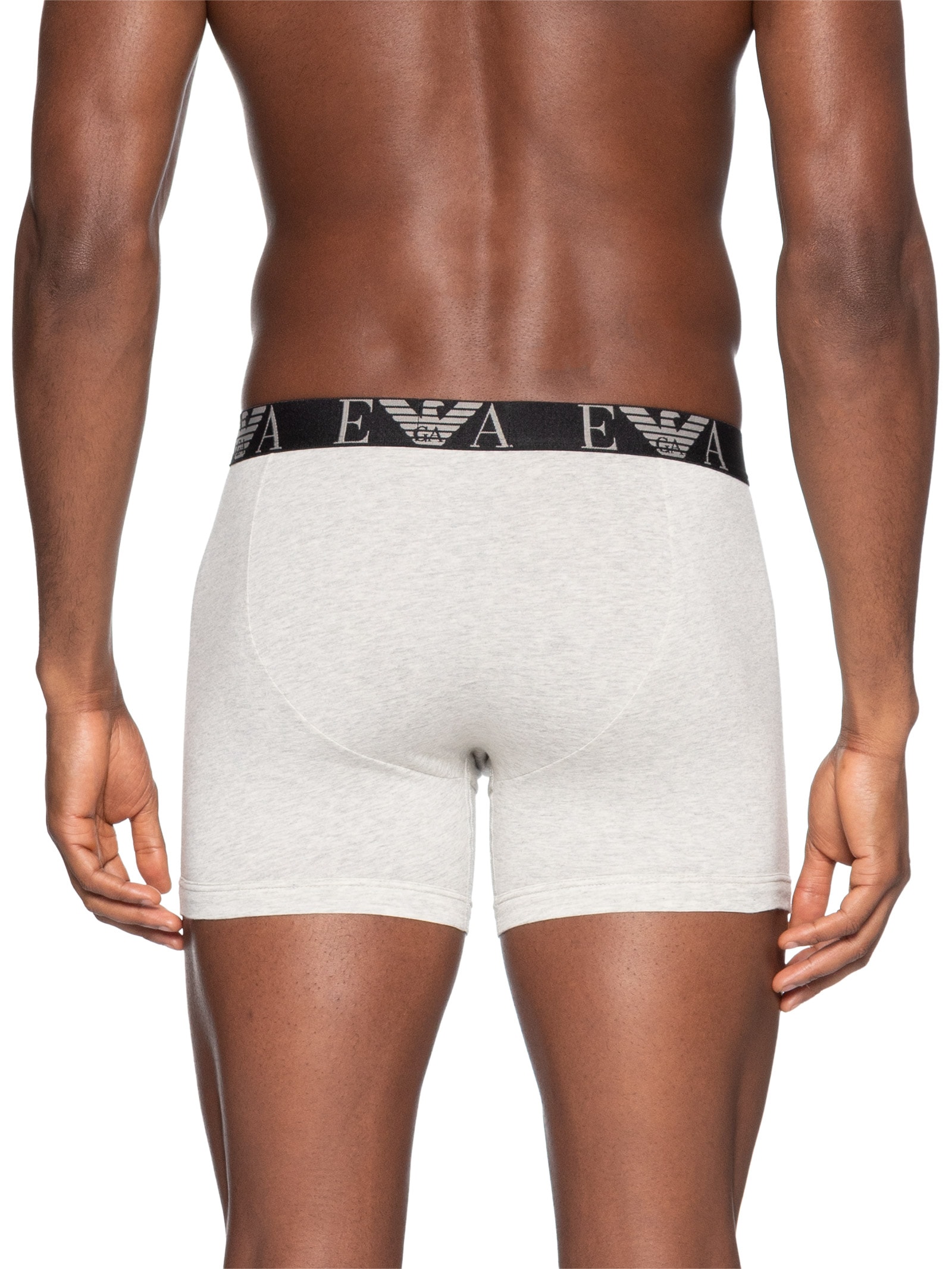 Kit 3 Cuecas Boxer Bottom 3 Peças Cinza Emporio Armani Bodywear