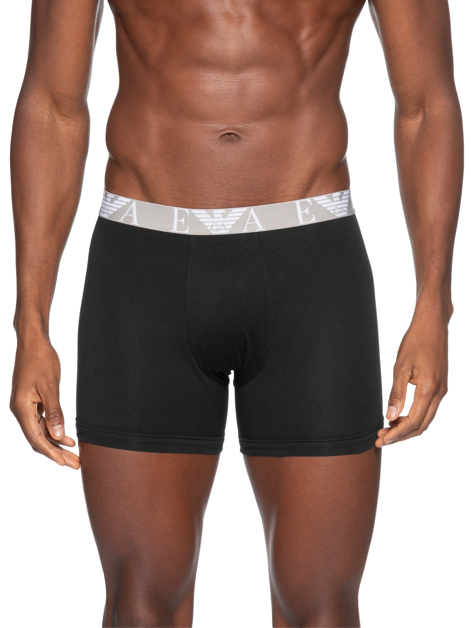 Kit 3 Cuecas Boxer Bottom 3 Peças Cinza Emporio Armani Bodywear