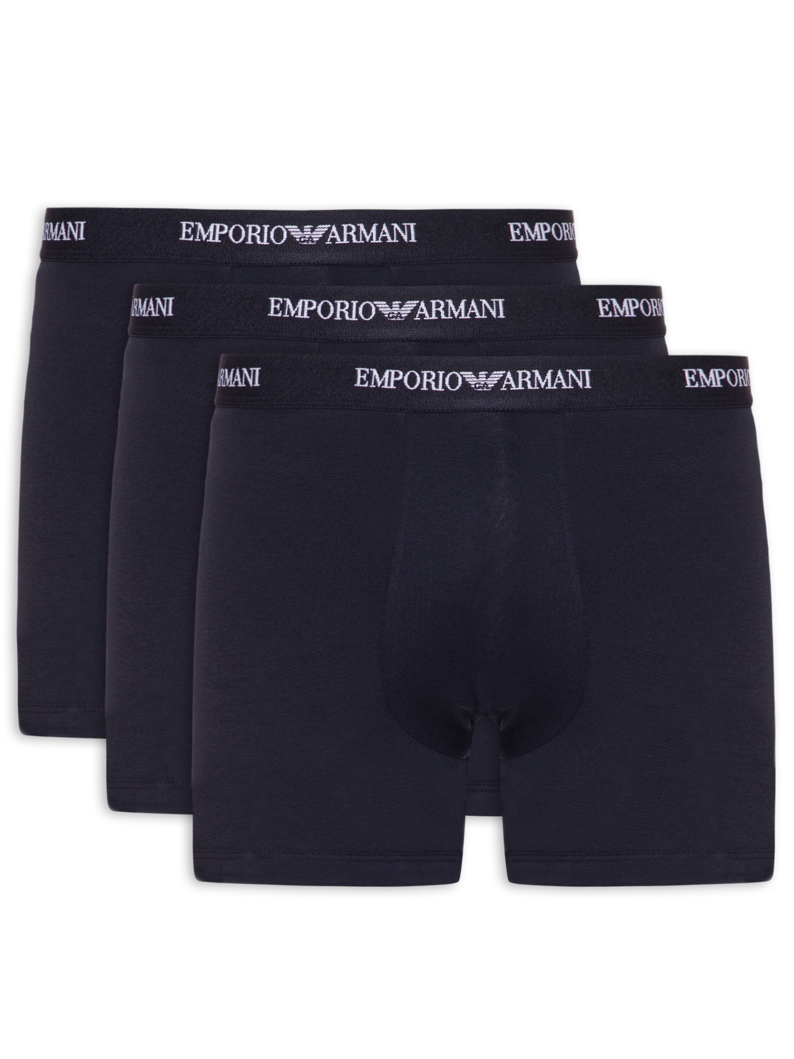 Kit 3 Cuecas Boxer Bottom Azul Emporio Armani Bodywear