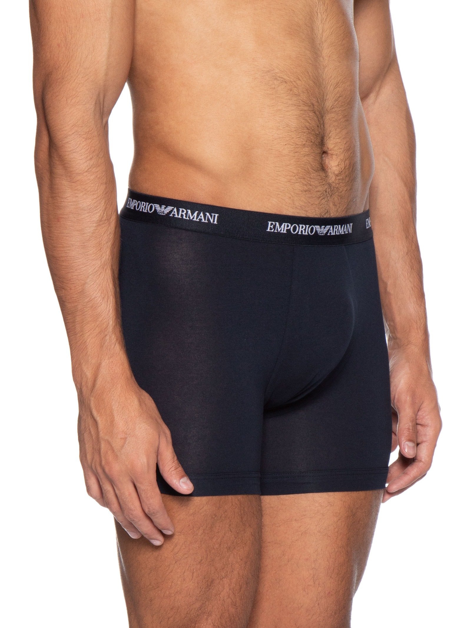 Kit 3 Cuecas Boxer Bottom Azul Emporio Armani Bodywear