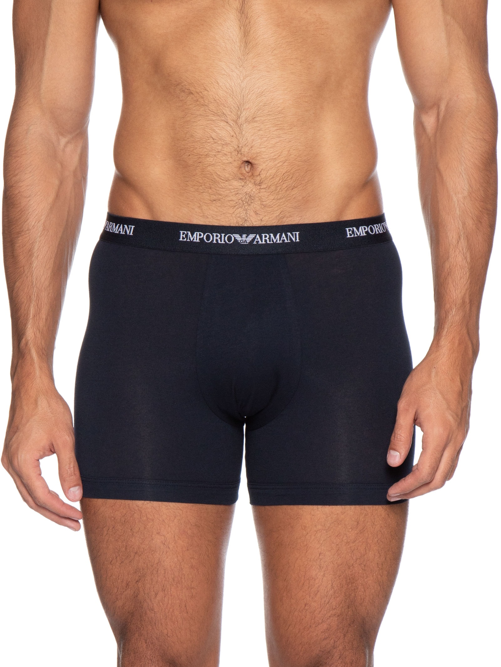 Kit 3 Cuecas Boxer Bottom Azul Emporio Armani Bodywear