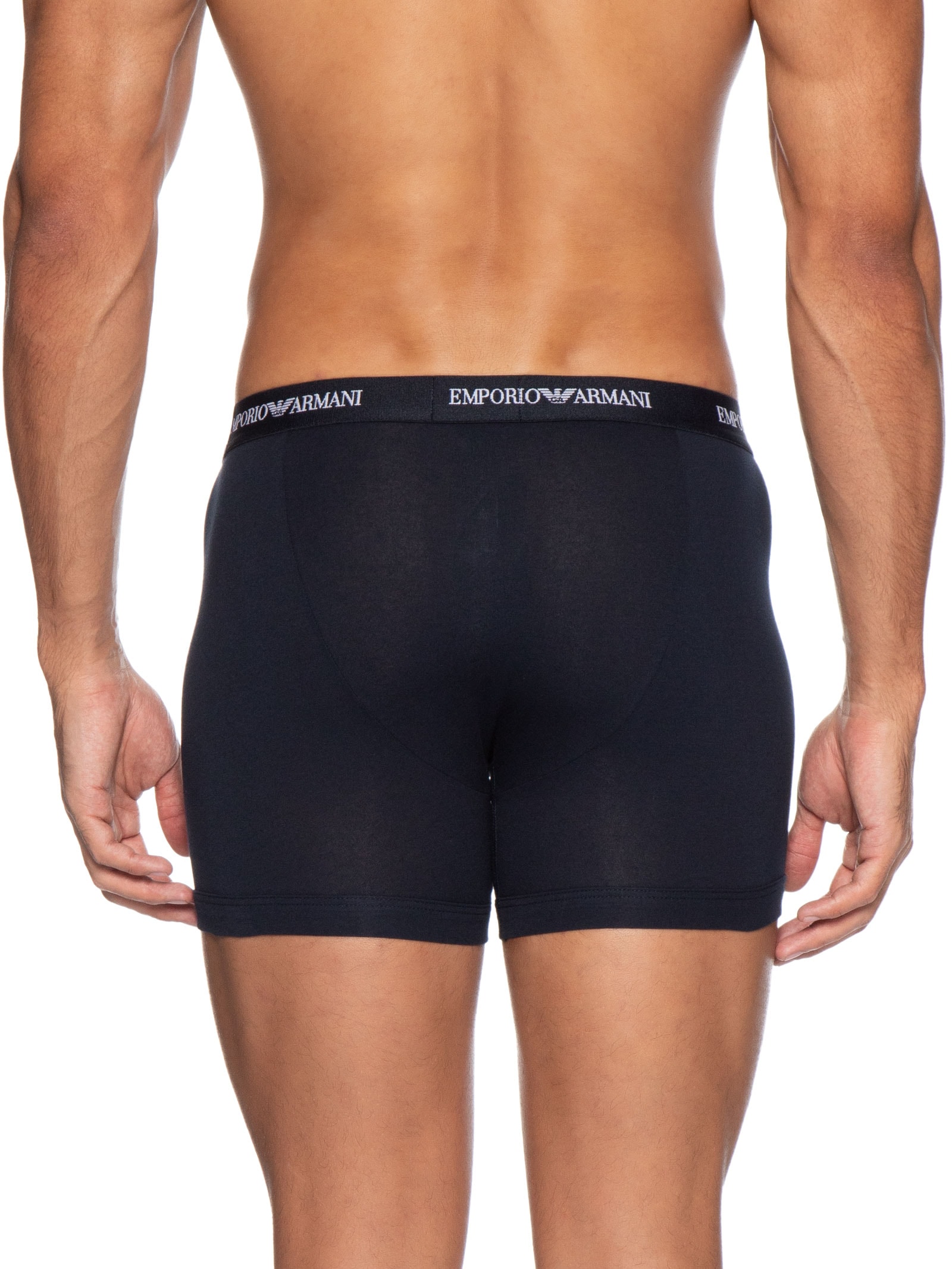 Kit 3 Cuecas Boxer Bottom Azul Emporio Armani Bodywear