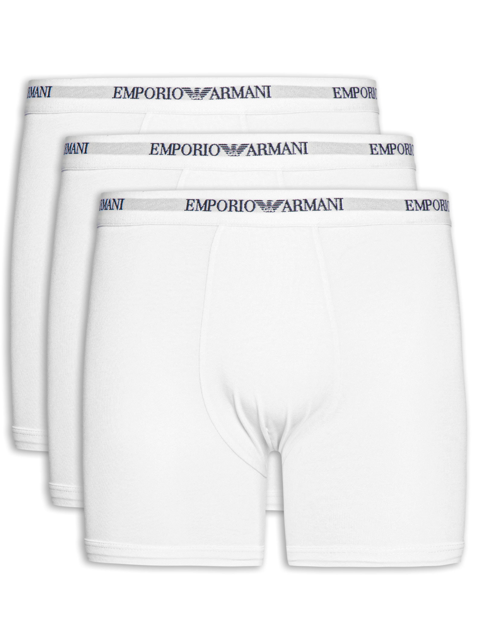 Kit 3 Cuecas Boxer Bottom Branco Emporio Armani Bodywear