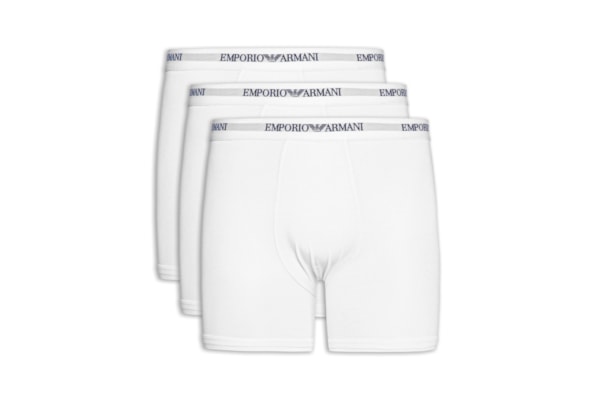 Kit 3 Cuecas Boxer Bottom - Branco