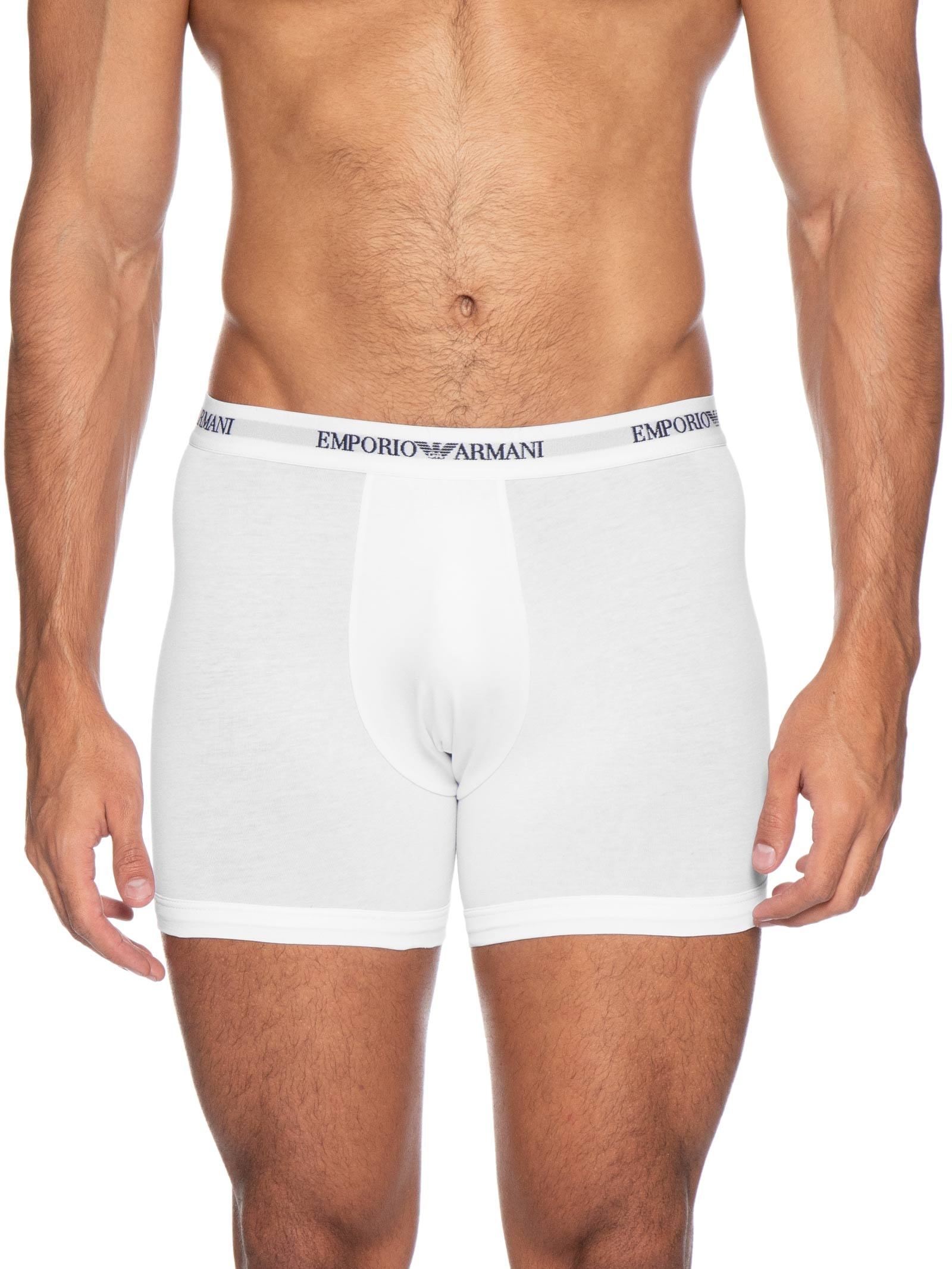 Kit 3 Cuecas Boxer Bottom Branco Emporio Armani Bodywear