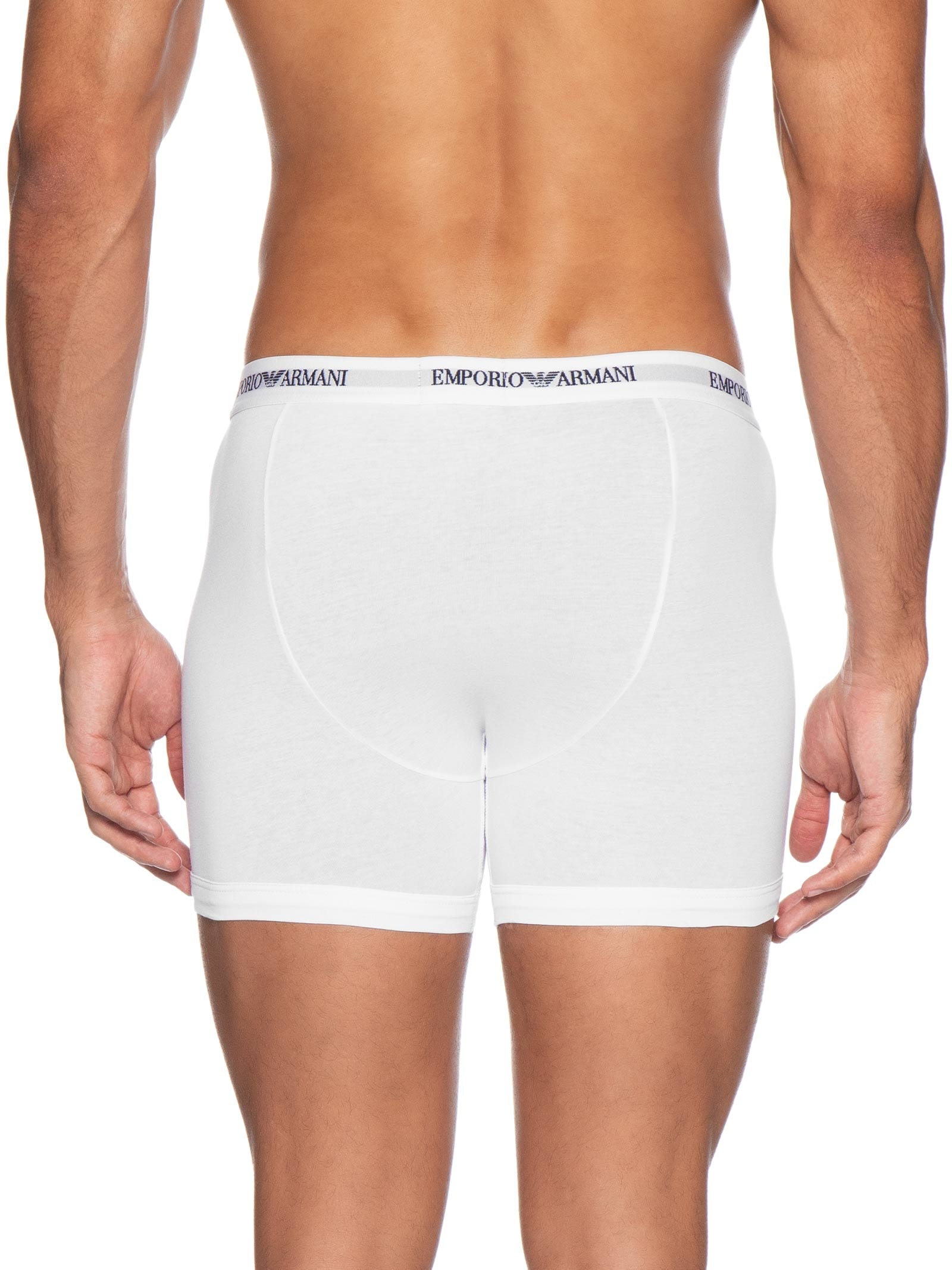 Kit 3 Cuecas Boxer Bottom Branco Emporio Armani Bodywear