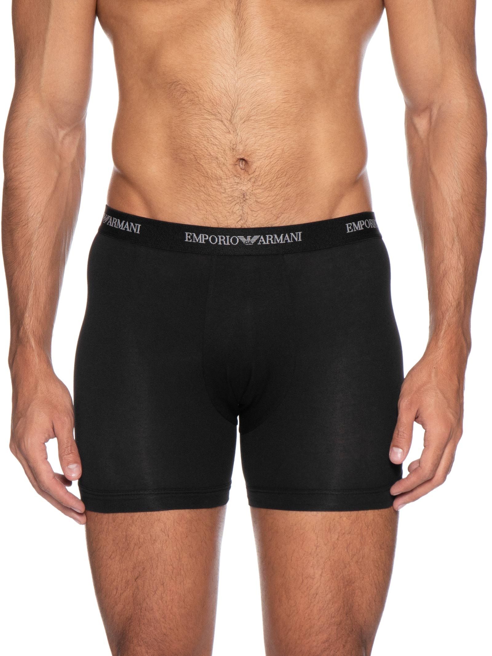 Kit 3 Cuecas Boxer Bottom Preto Emporio Armani Bodywear
