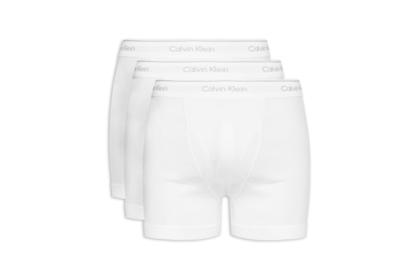 Kit 3 Cuecas Boxer Brief em Ribana De Algodão - Branco