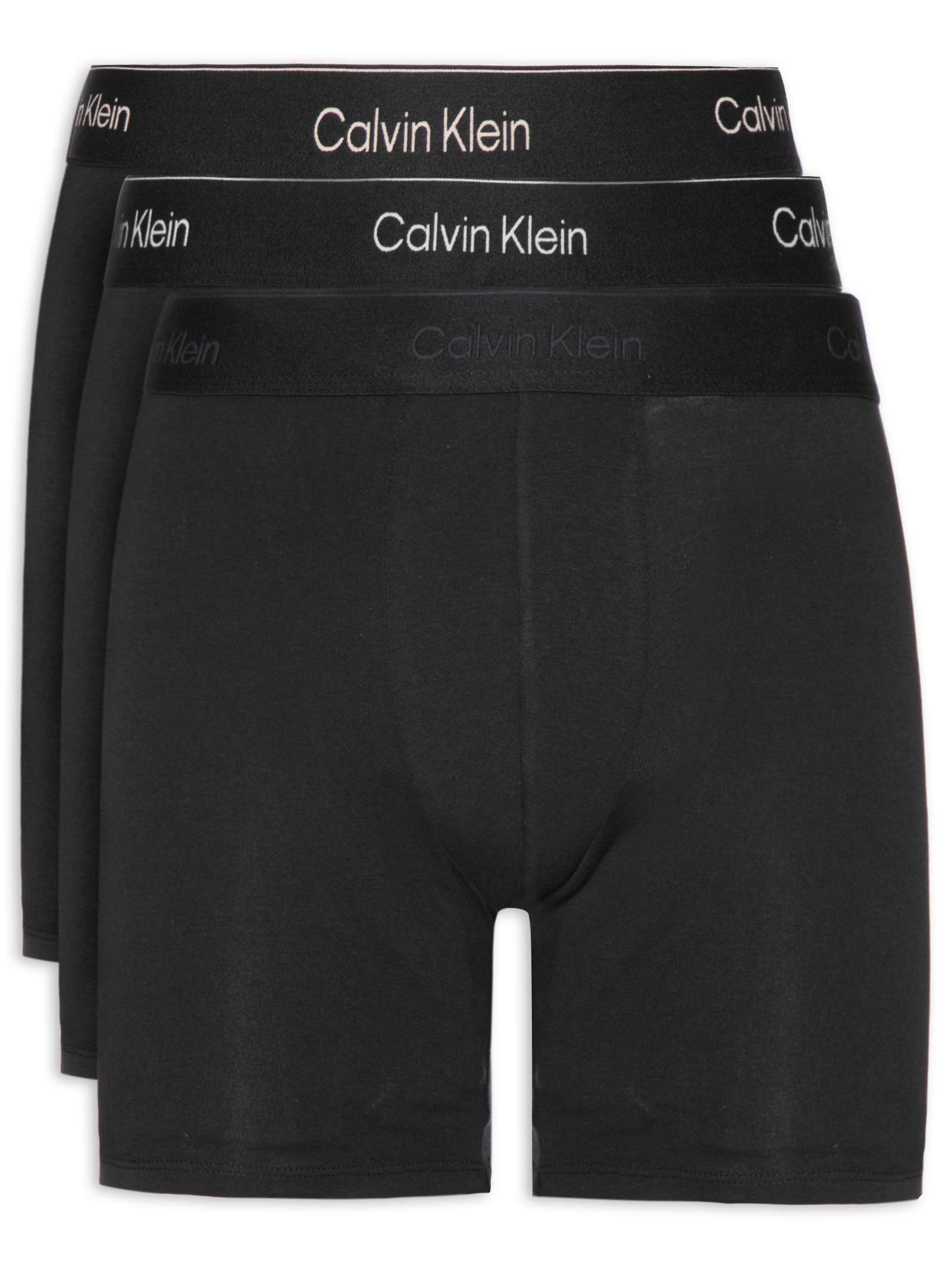 Kit 3 Cuecas Boxer Icon Cotton Strech – Cinza Calvin Klein Underwear