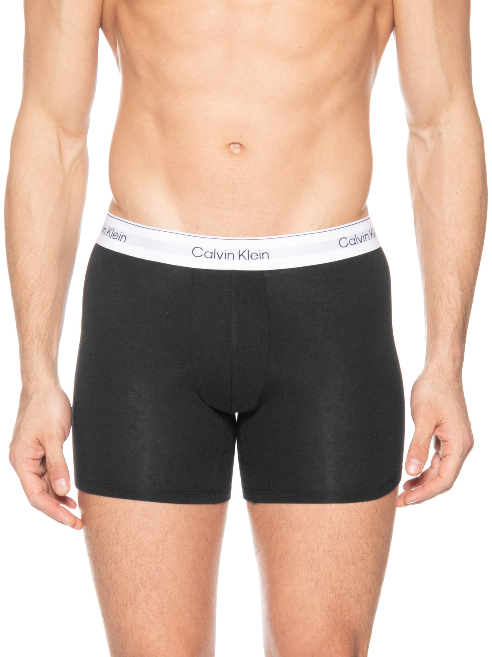 Kit 3 Cuecas Boxer Icon Cotton Stretch Preto Calvin Klein Underwear