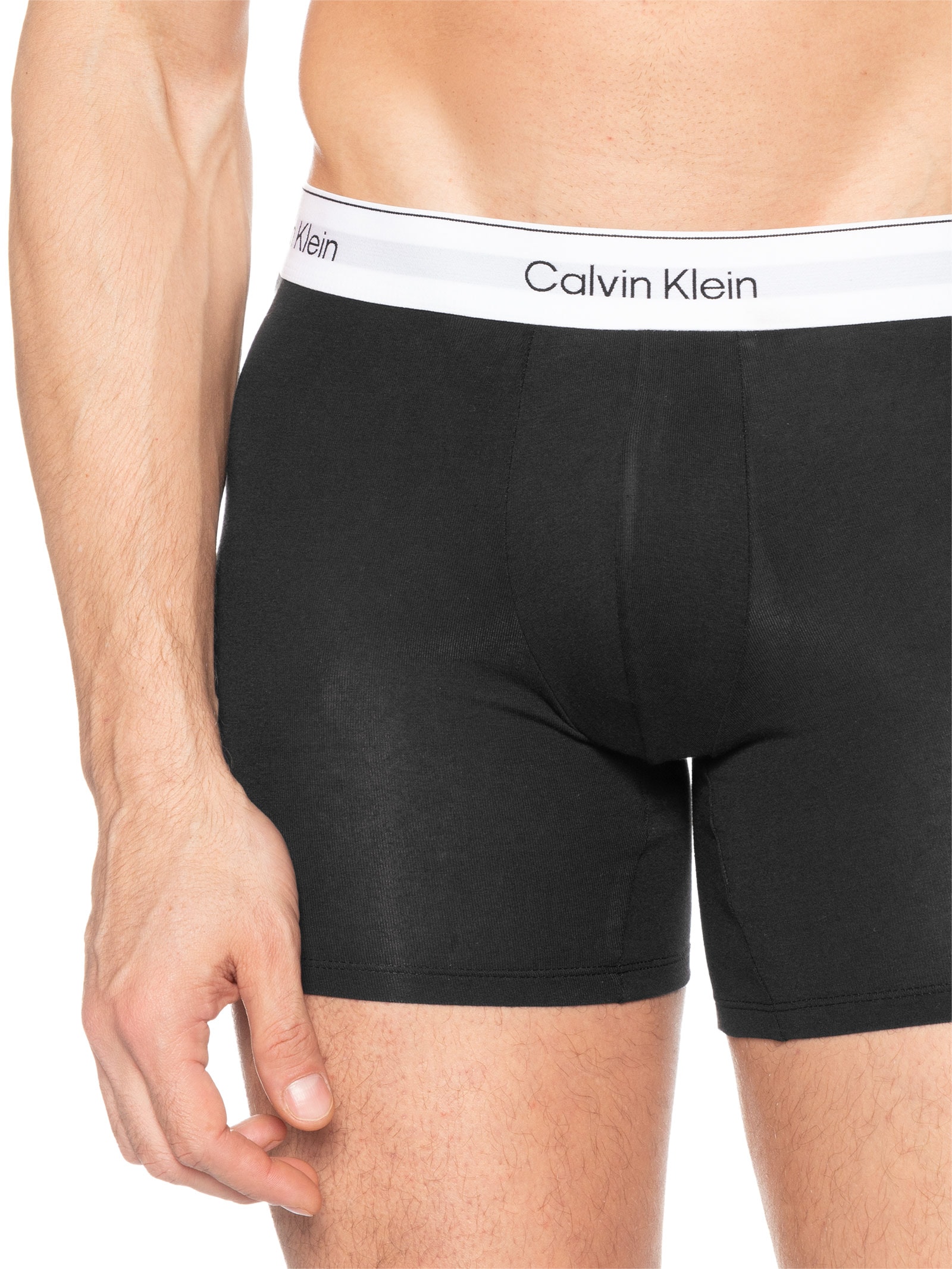 Kit 3 Cuecas Boxer Icon Cotton Stretch Preto Calvin Klein Underwear