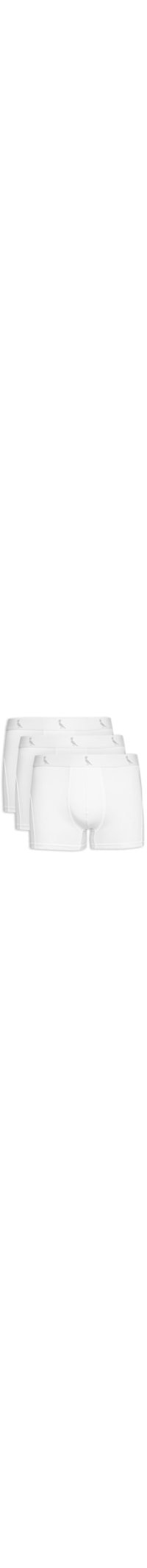 Kit 3 Cuecas Boxer Monocromático - Branco