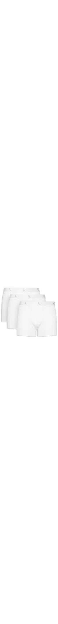 Kit 3 Cuecas Boxer Monocromático - Branco