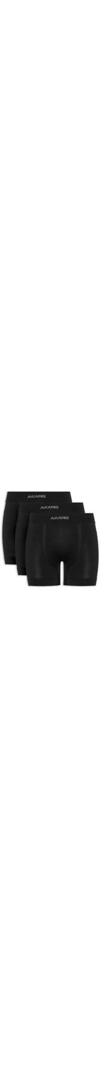 Kit 3 Cuecas Boxer Sem Costura - Preto