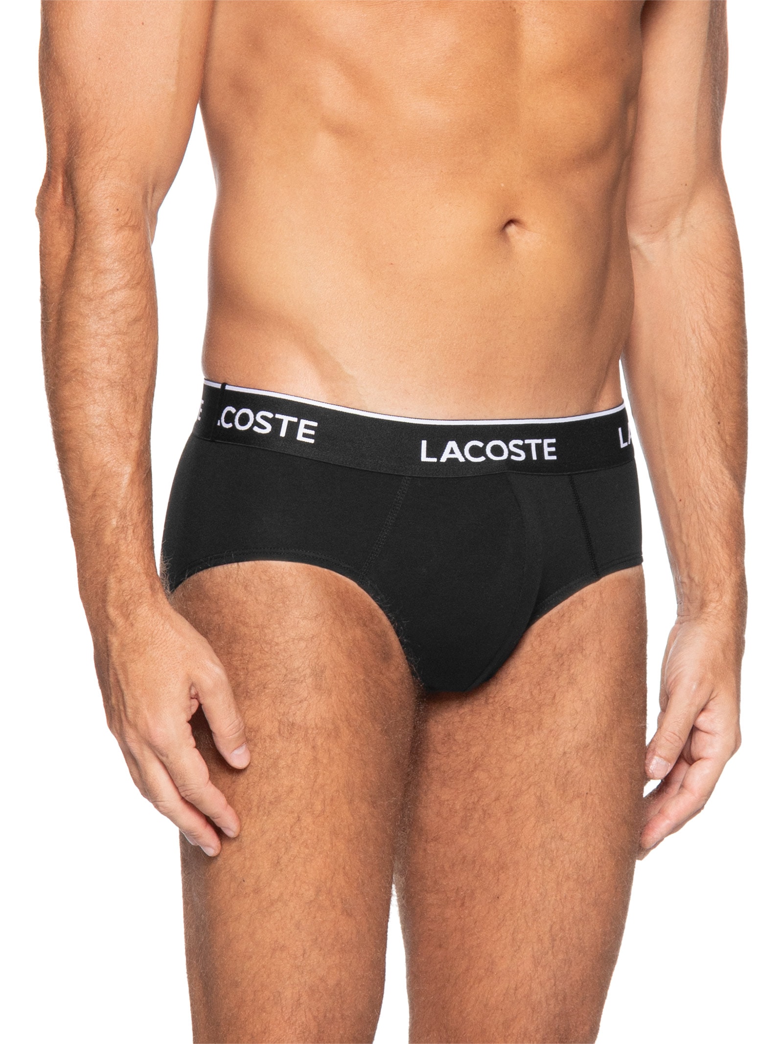Kit 3 Cuecas Briefs Stretch Preto Lacoste