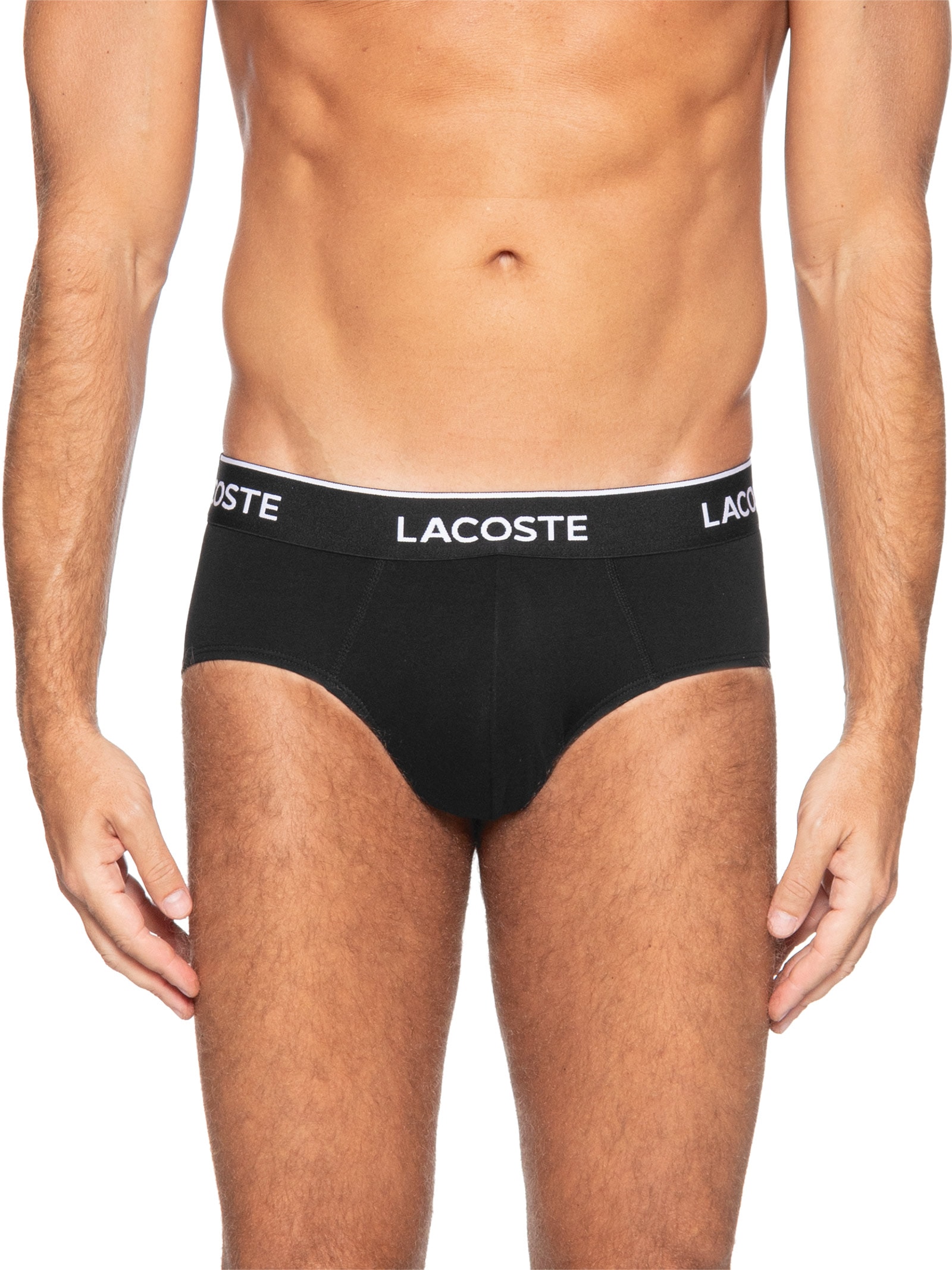 Kit 3 Cuecas Briefs Stretch Preto Lacoste