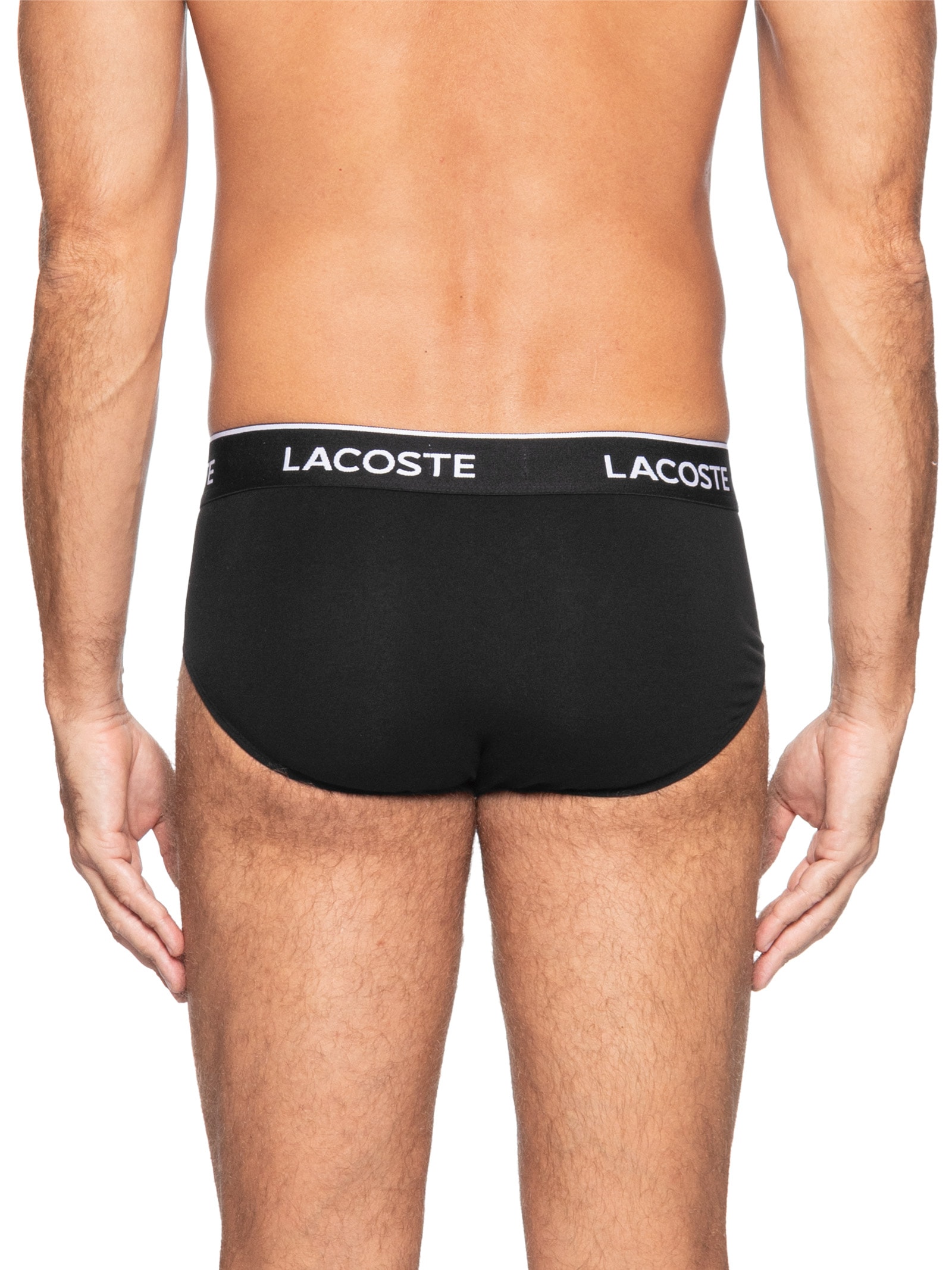 Kit 3 Cuecas Briefs Stretch Preto Lacoste