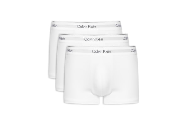 Kit 3 Cuecas Low Rise Trunk Icon Cotton Stretch - Branco