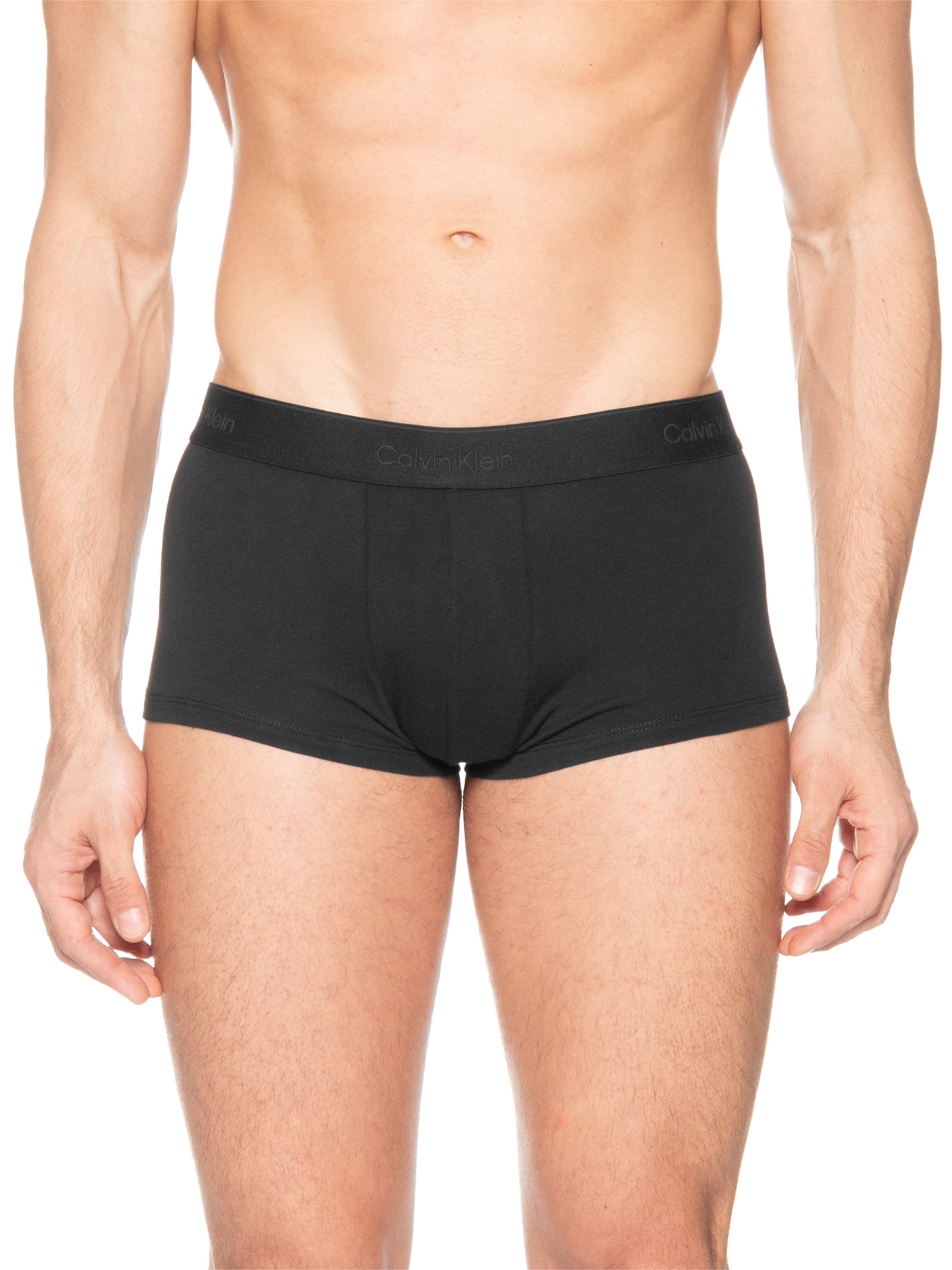 Kit 3 Cuecas Low Rise Trunk Icon Cotton Stretch Preto Calvin Klein Underwear