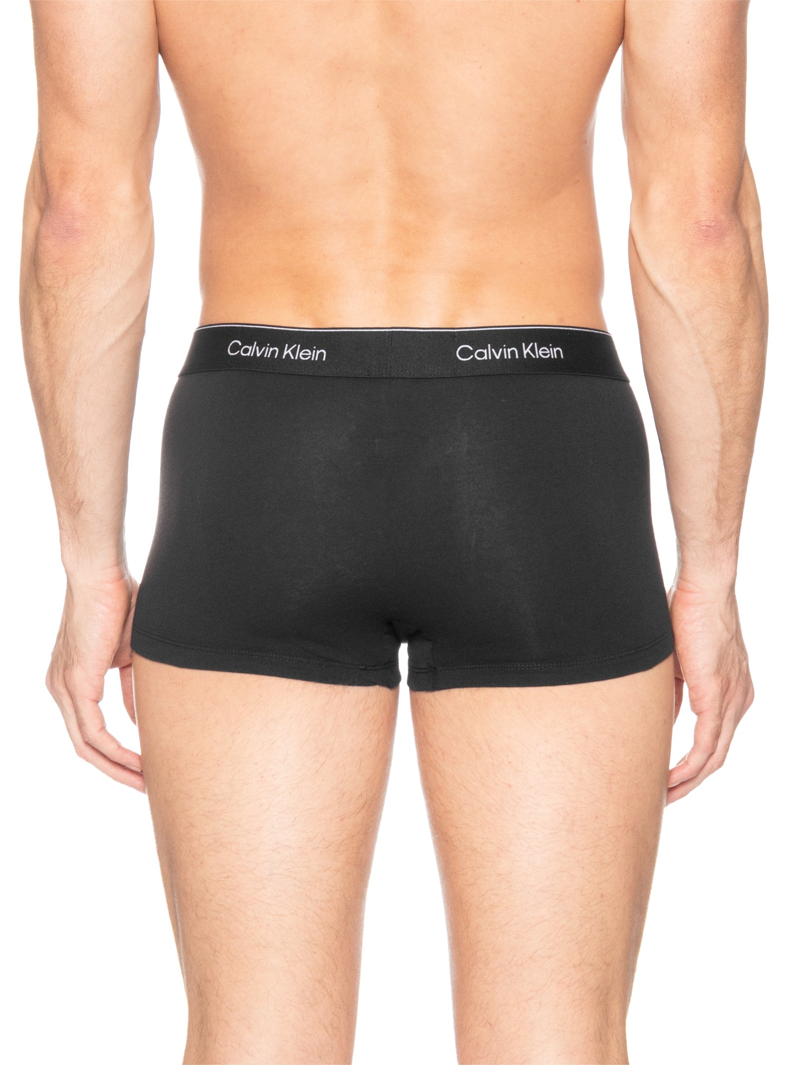 Kit 3 Cuecas Low Rise Trunk Icon Cotton Stretch Preto Calvin Klein Underwear
