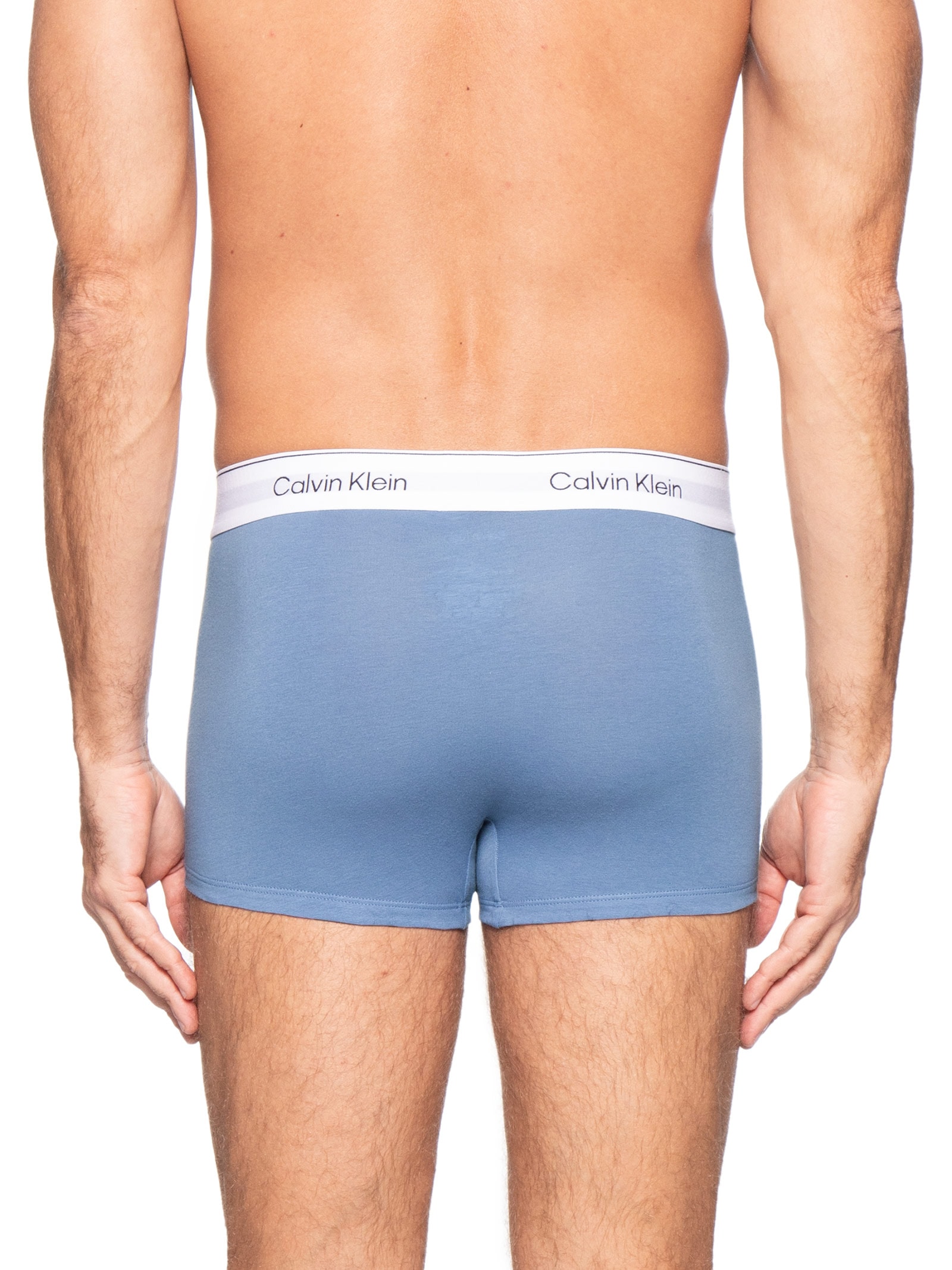 Kit 3 Cuecas Low Rise Trunk Icon Cotton Stretch – Azul Calvin Klein Underwear