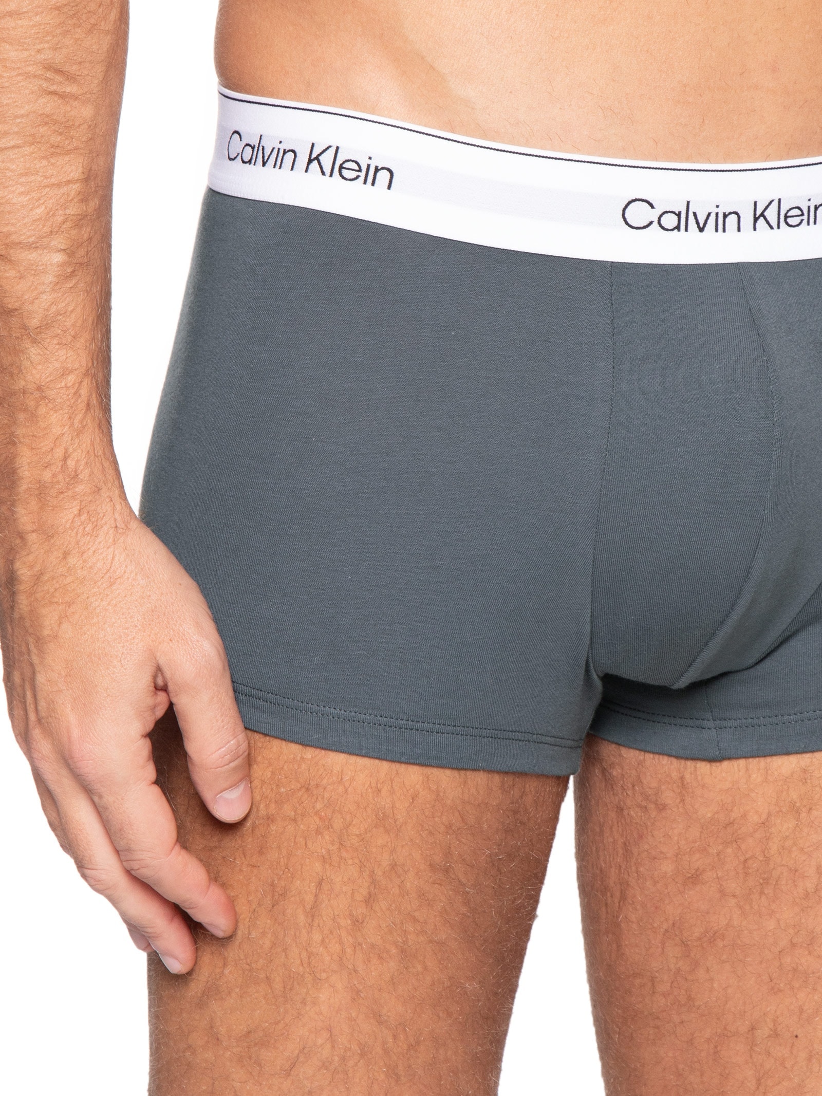 Kit 3 Cuecas Low Rise Trunk Icon Cotton Stretch – Azul Calvin Klein Underwear