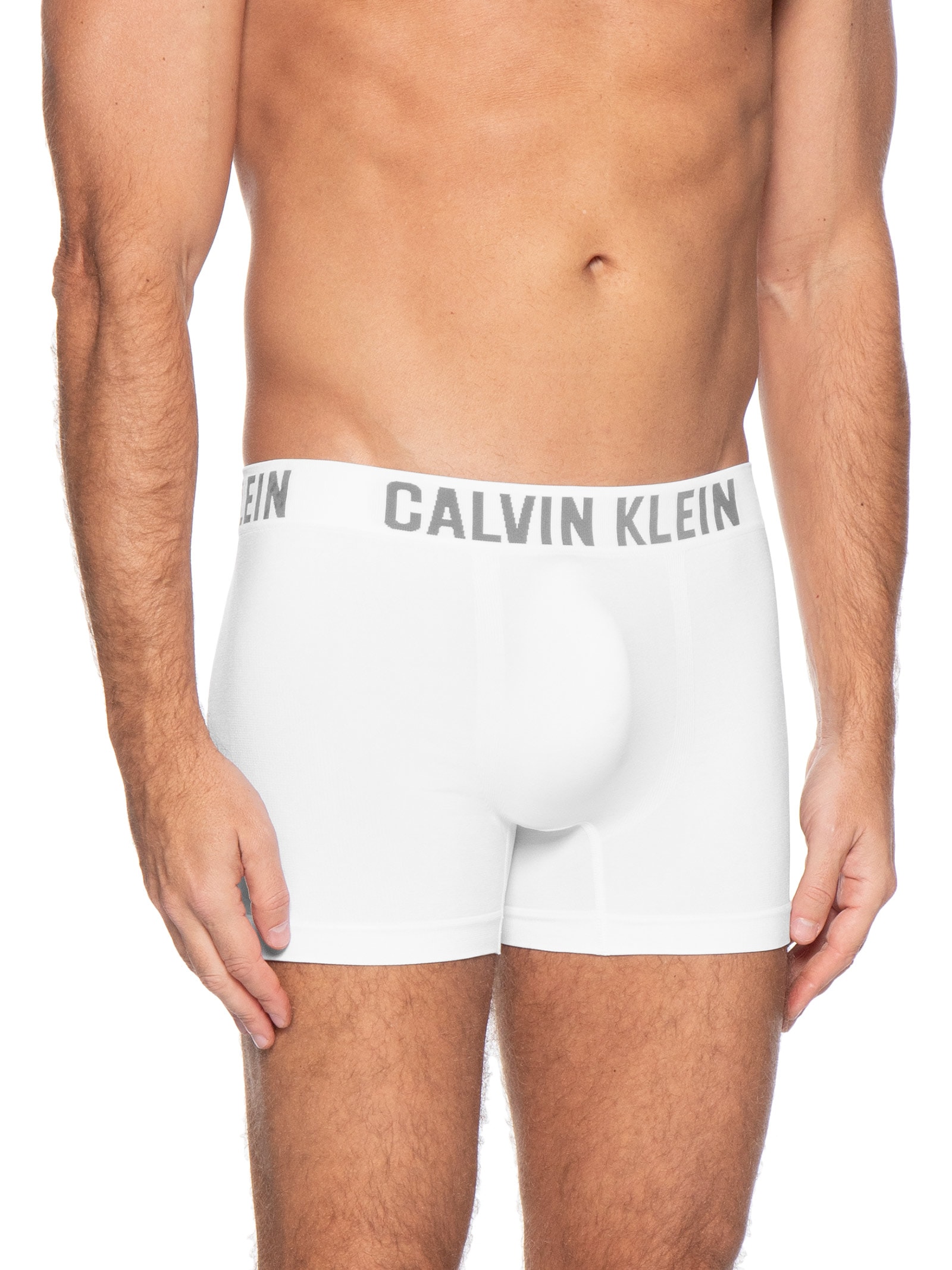Kit 3 Cuecas Low Rise Trunk Seamless Micro Branco Calvin Klein Underwear