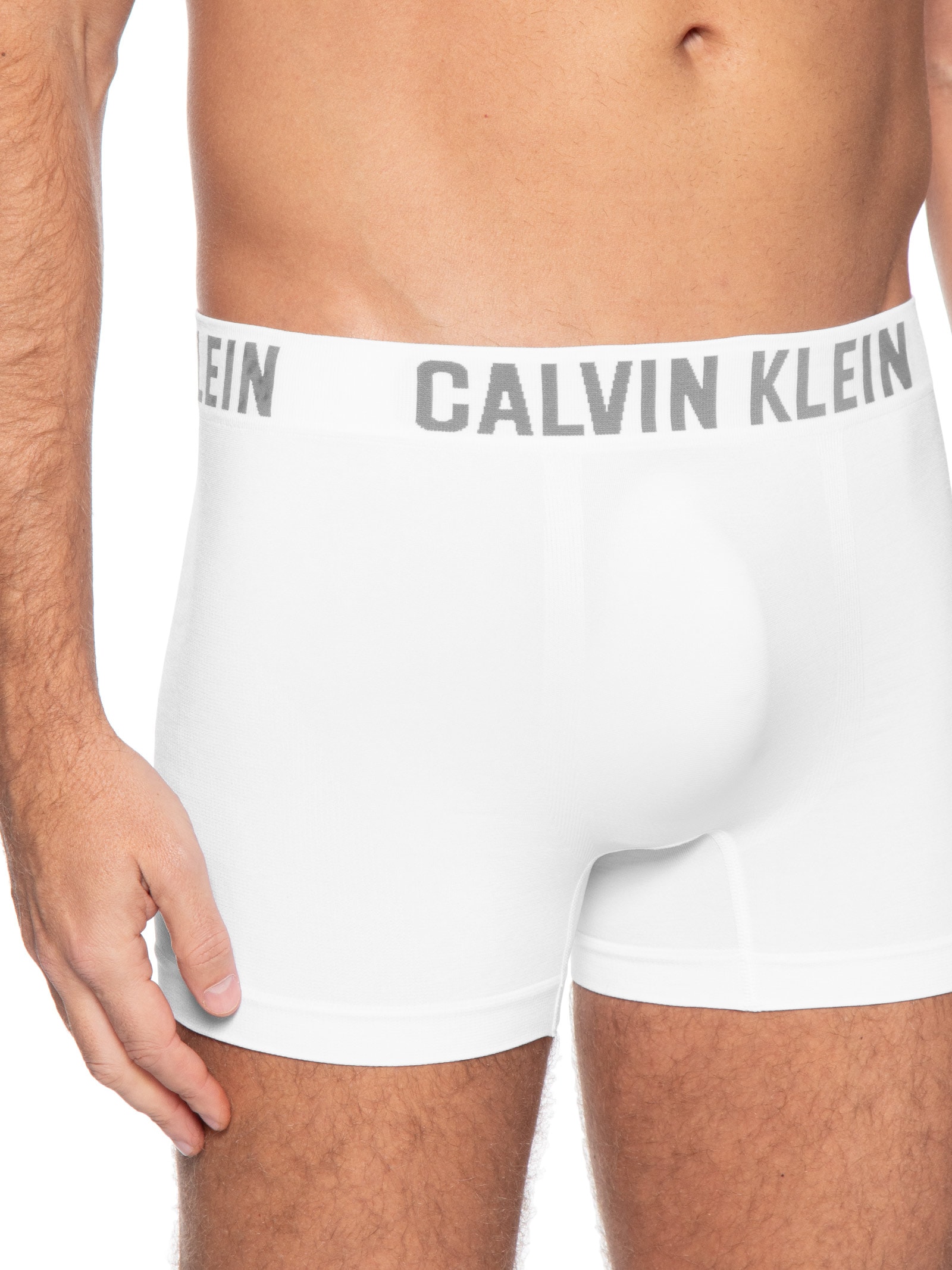 Kit 3 Cuecas Low Rise Trunk Seamless Micro Branco Calvin Klein Underwear